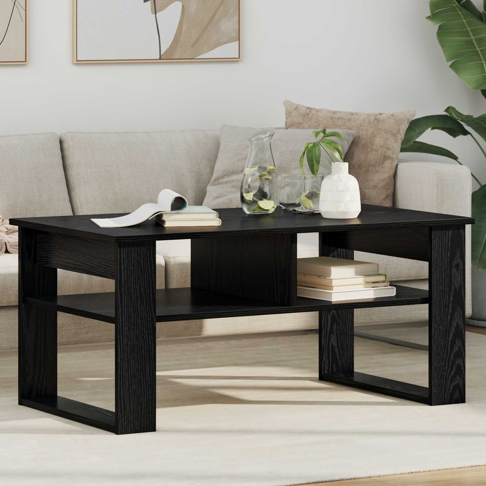 Table basse Chêne noir 96 x 54 x 44 cm Bois d'ingénierie - XIOS