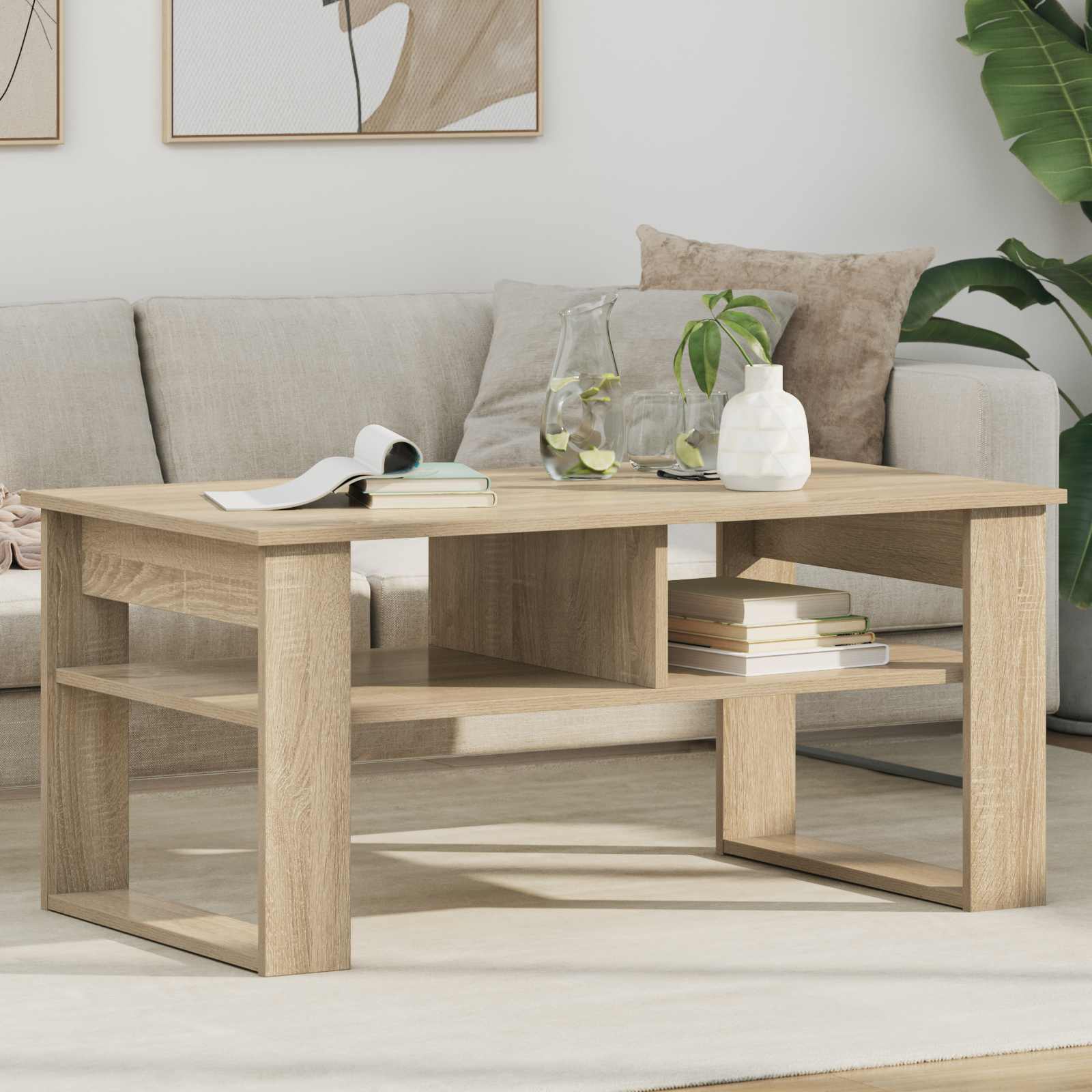 Table basse Chêne Sonoma 96 x 54 x 44 cm Bois d'ingénierie - XIOS