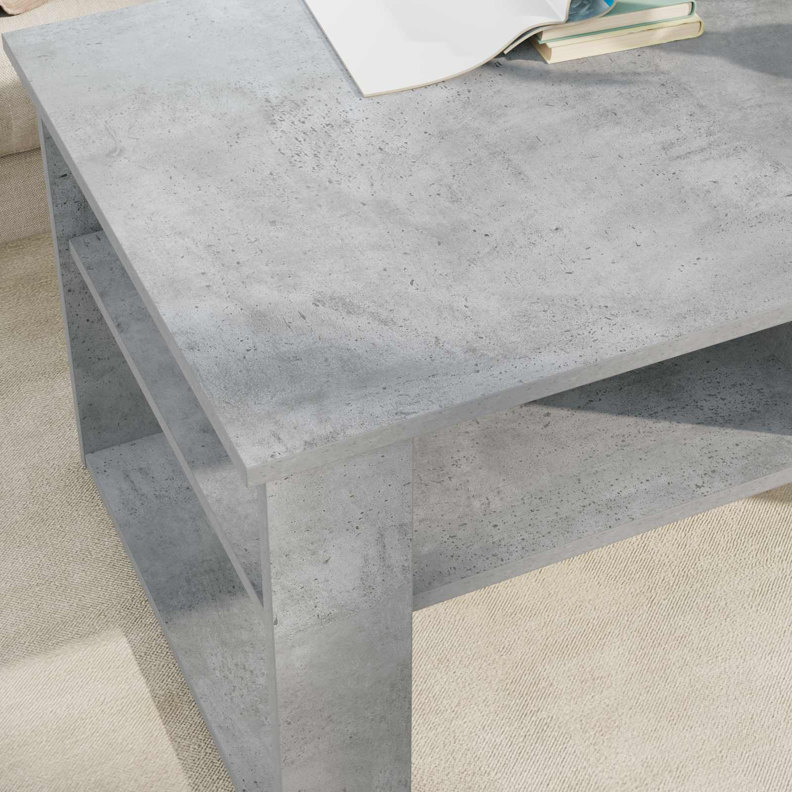 Table basse Gris béton 96 x 54 x 44 cm Bois d'ingénierie - XIOS
