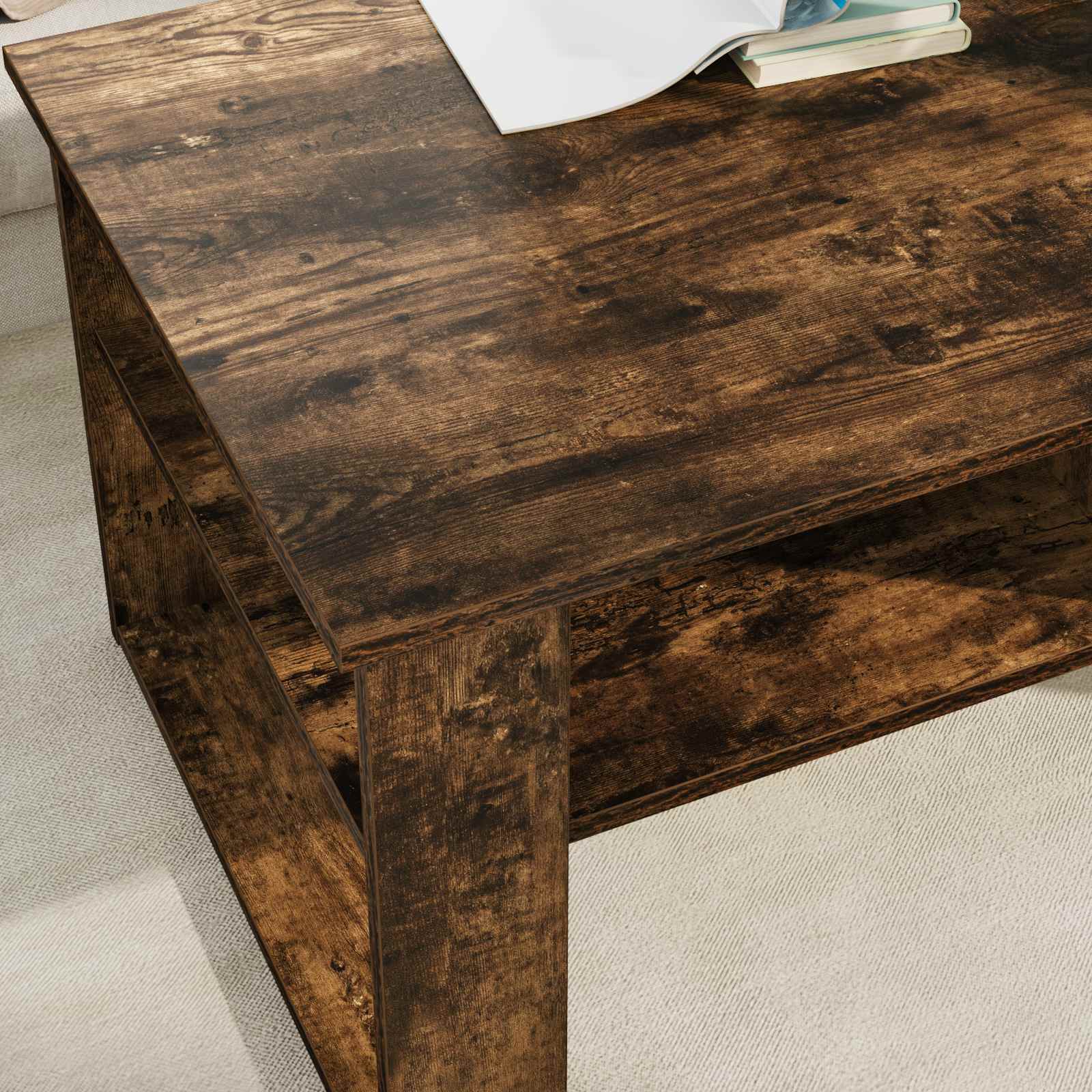 Table basse Chêne fumé 96 x 54 x 44 cm Bois d'ingénierie - XIOS