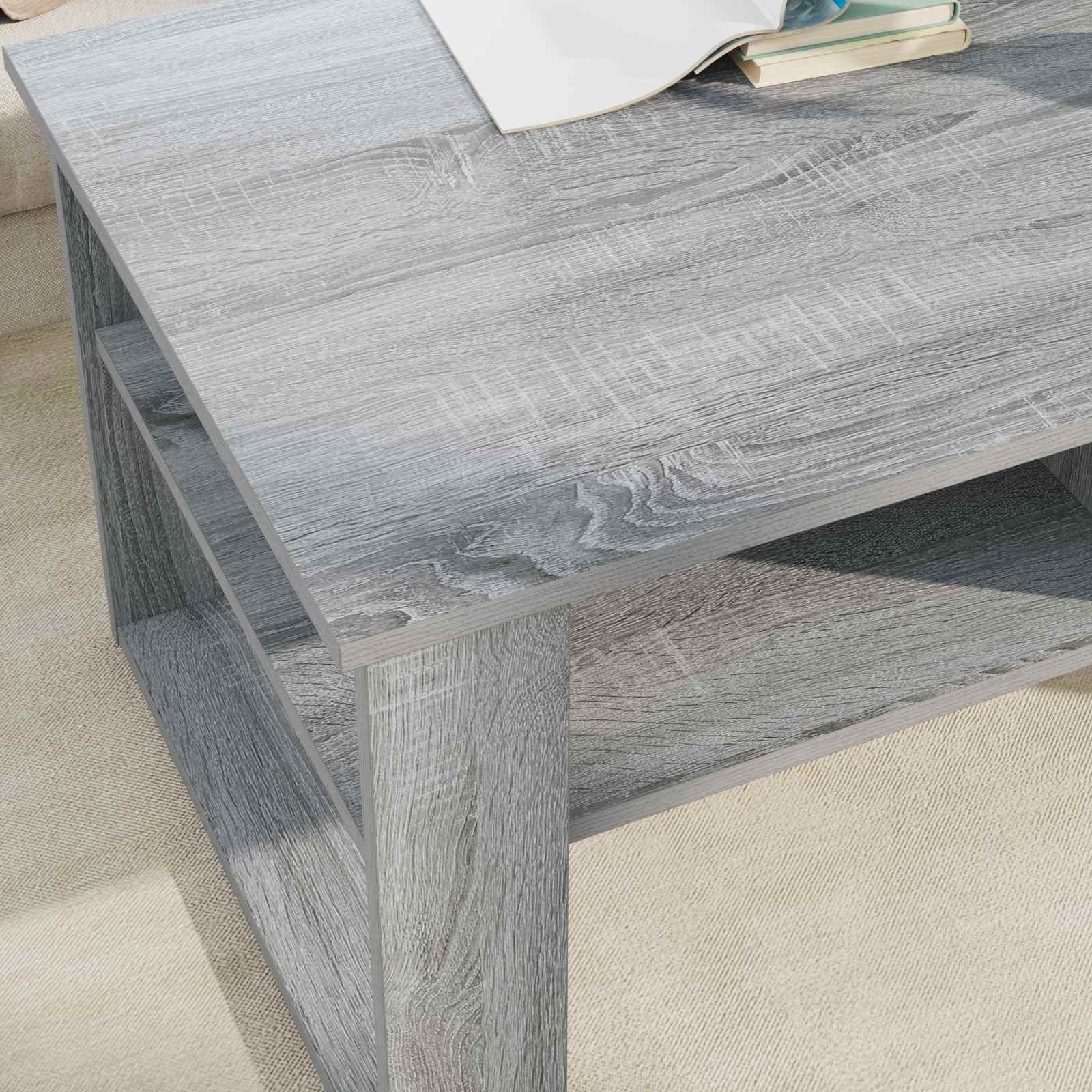 Table basse Gris Sonoma 96 x 54 x 44 cm Bois d'ingénierie - XIOS