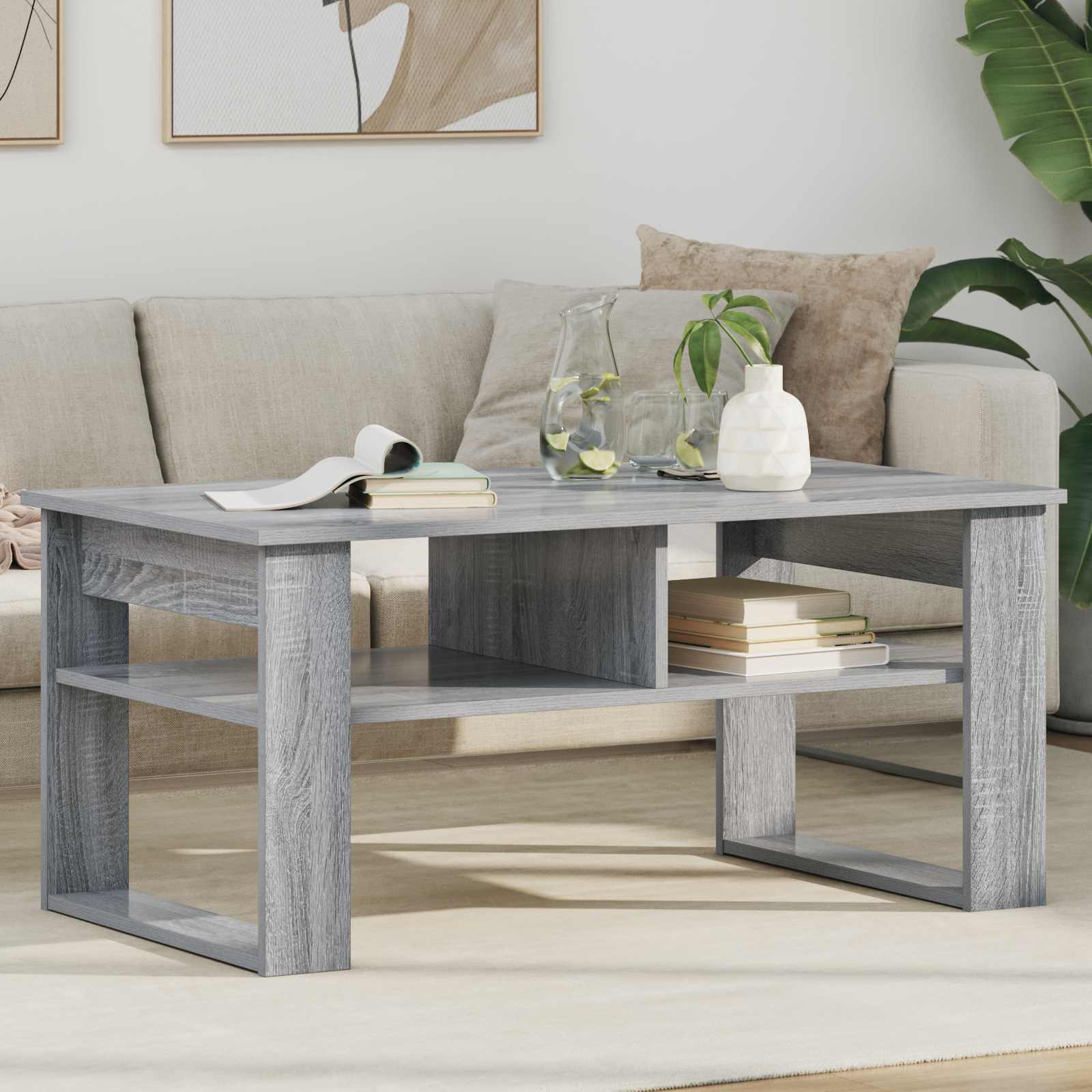 Table basse Gris Sonoma 96 x 54 x 44 cm Bois d'ingénierie - XIOS