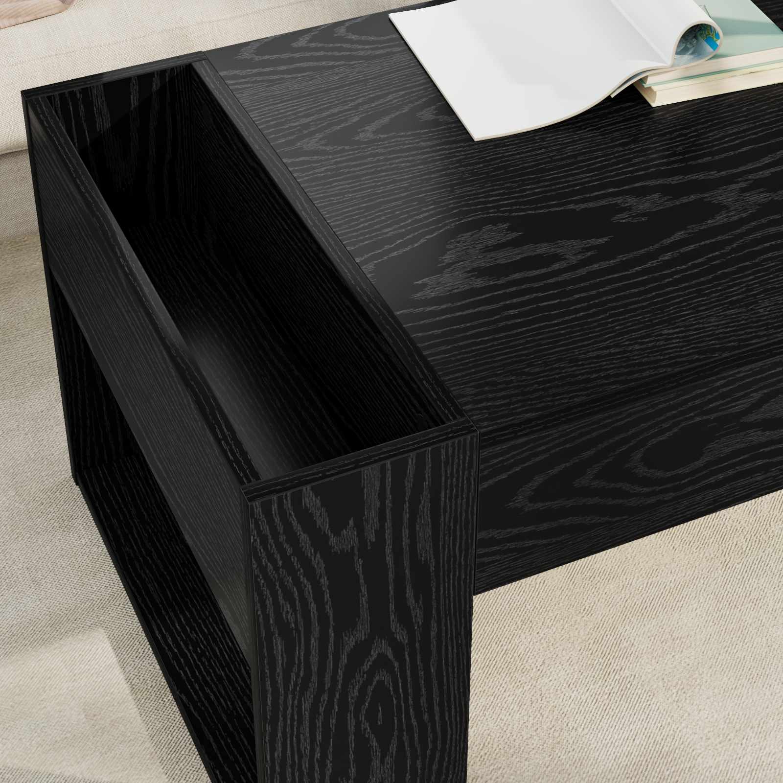 Table basse Chêne noir 110 x 50 x 41 cm Bois d'ingénierie - XIOS