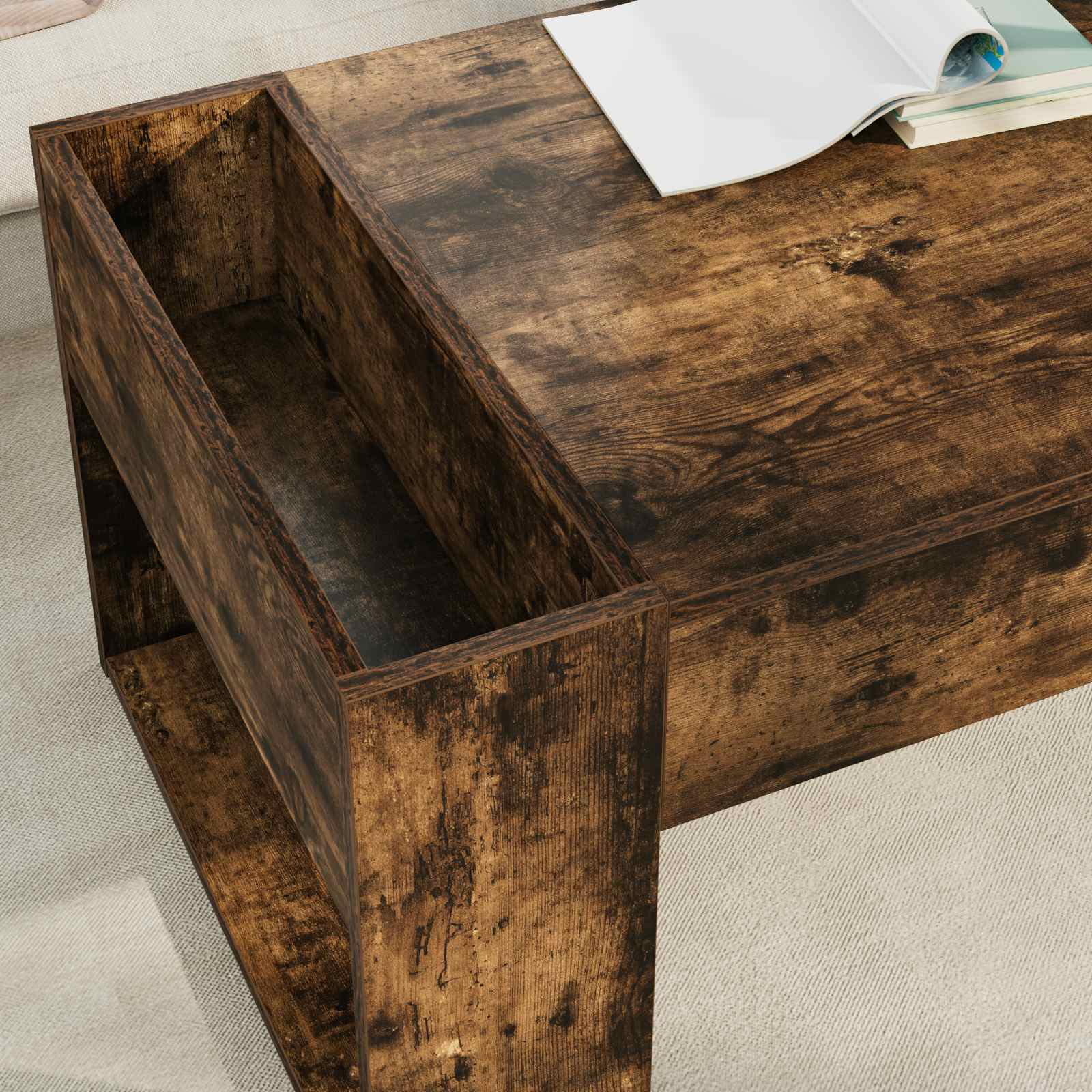 Table basse Chêne fumé 110 x 50 x 41 cm Bois d'ingénierie - XIOS