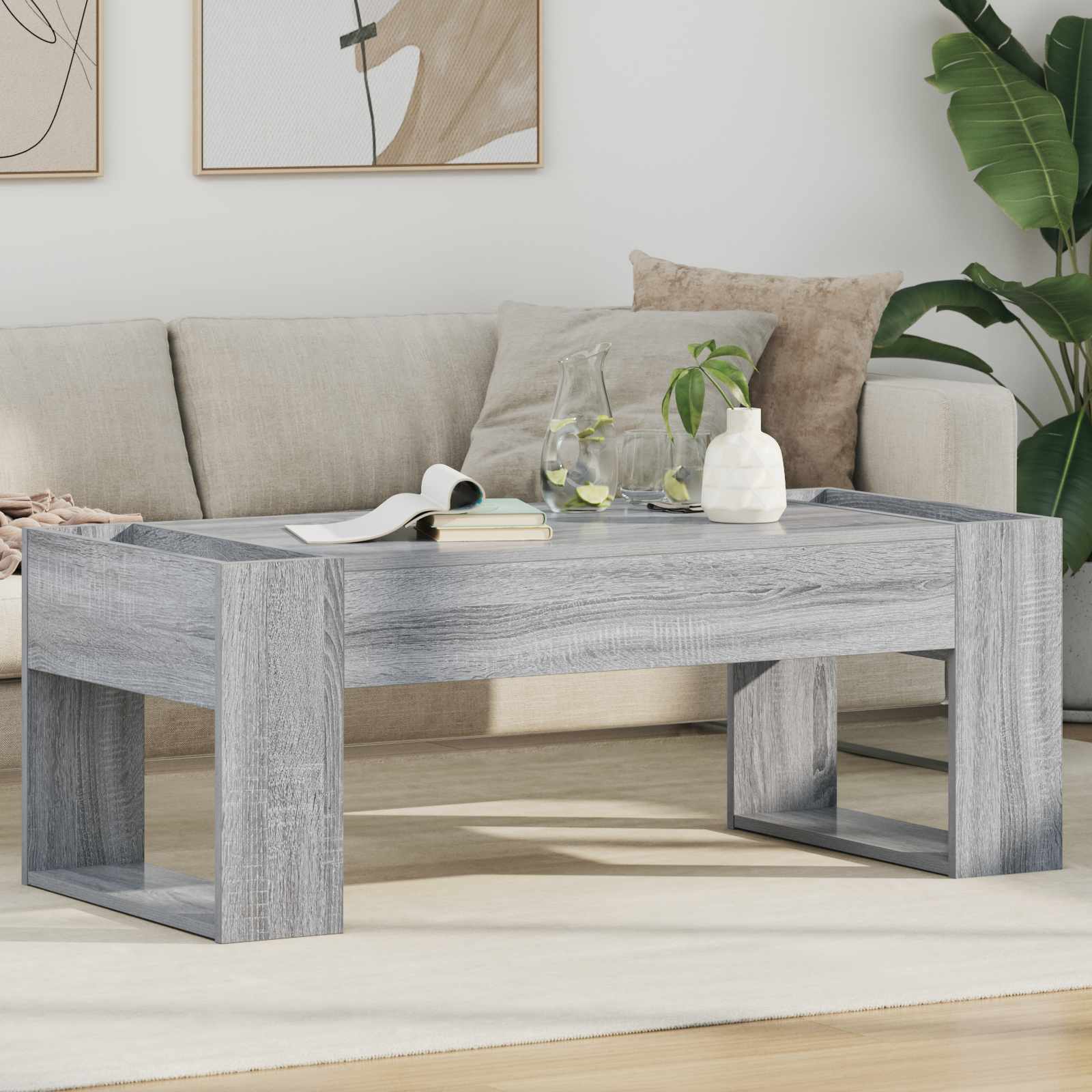 Table basse Gris Sonoma 110 x 50 x 41 cm Bois d'ingénierie - XIOS