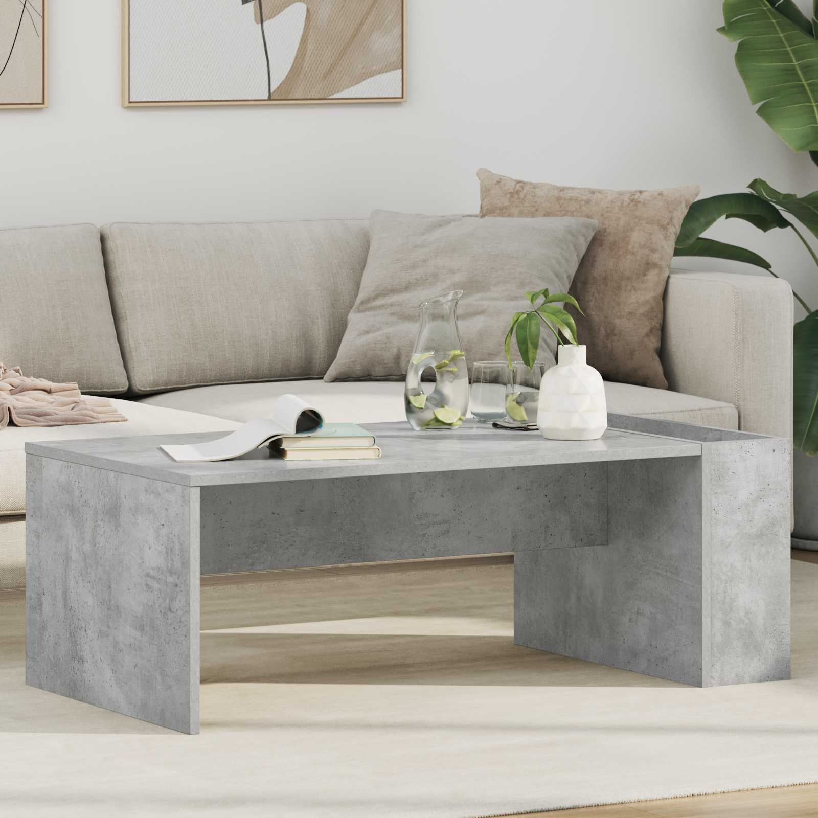 Table basse Gris béton 95 x 50 x 34 cm Bois d'ingénierie - XIOS
