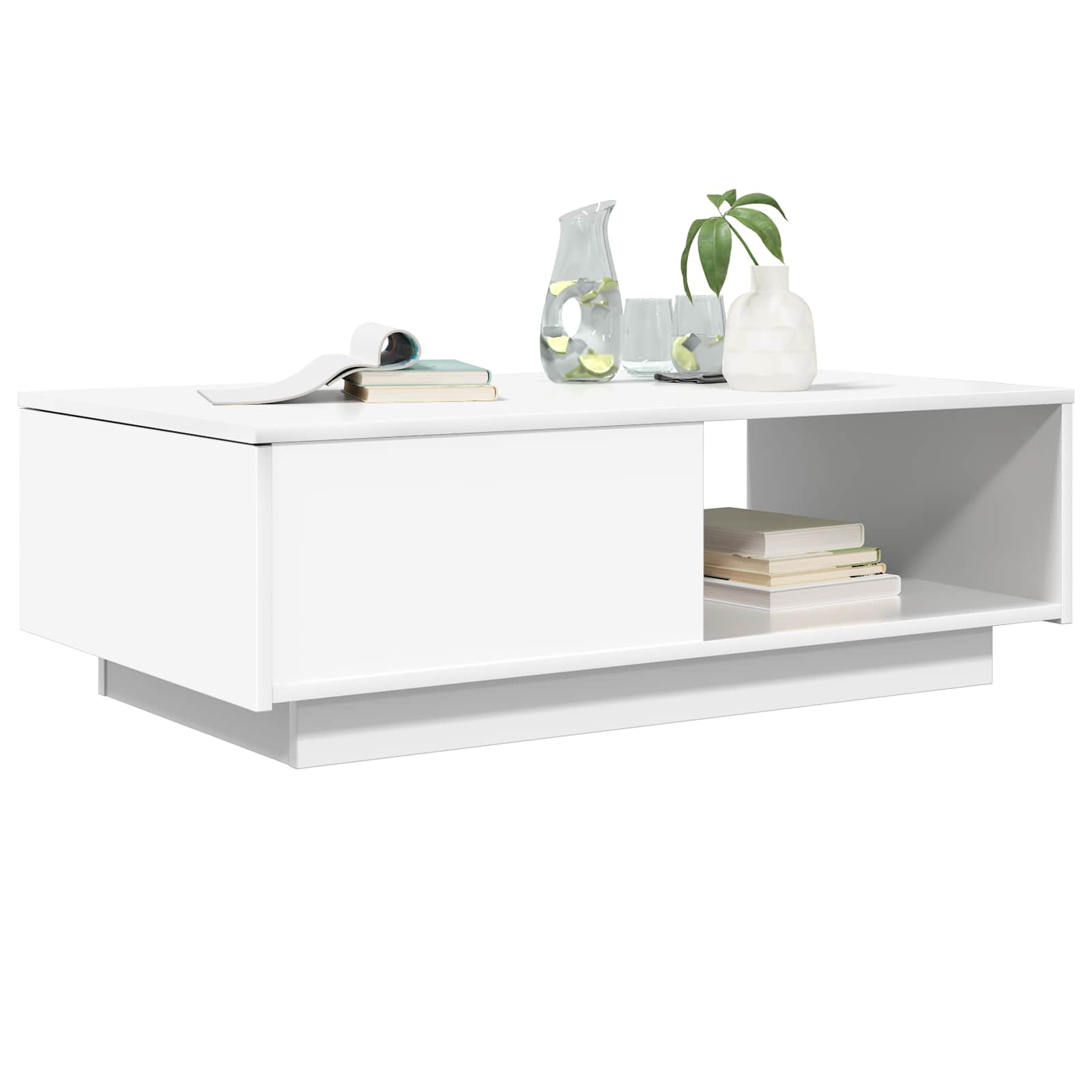 Table basse avec tiroir Blanc 95 x 55 x 31 cm Bois d'ingénierie - XIOS