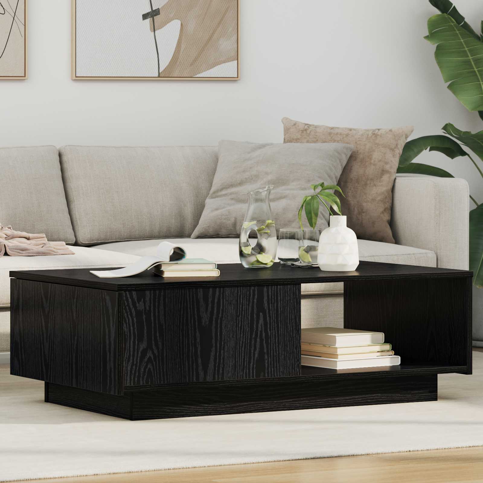 Table basse Chêne noir 95 x 55 x 31 cm Bois d'ingénierie - XIOS