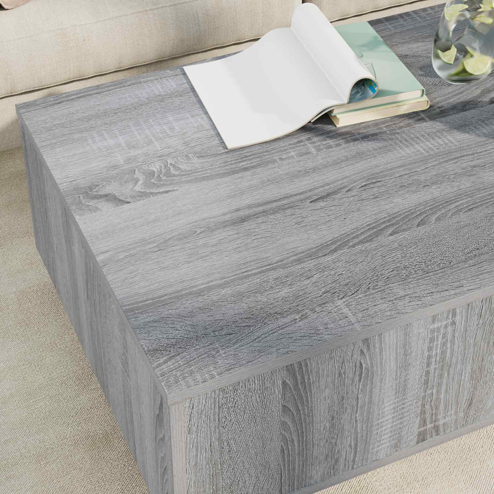 Table basse Gris Sonoma 95 x 55 x 31 cm Bois d'ingénierie - XIOS