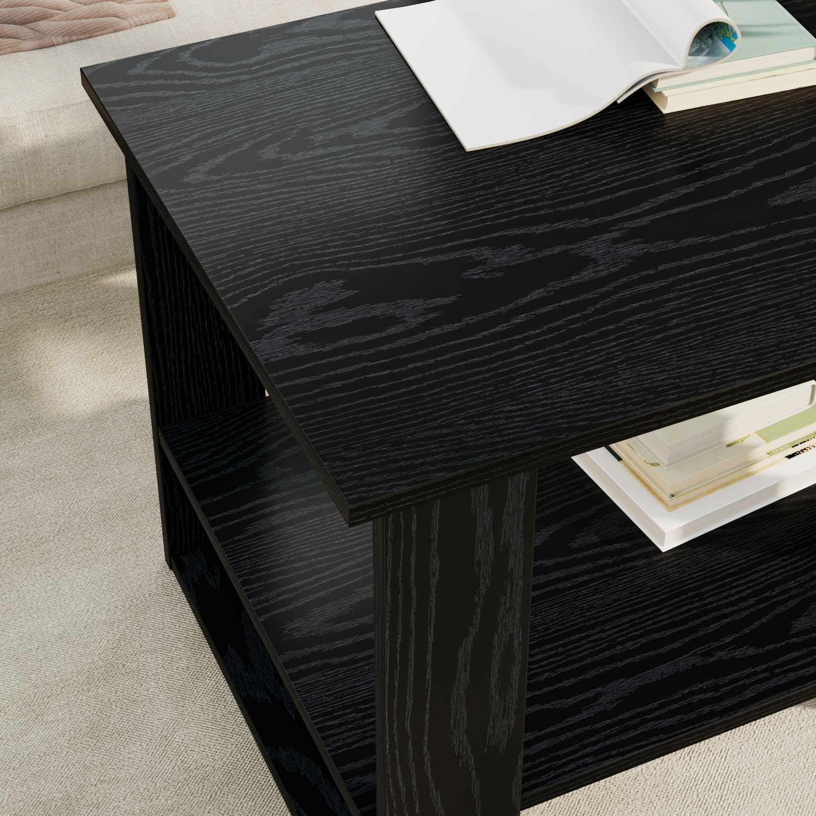 Table basse Chêne noir 72 x 50 x 50 cm Bois d'ingénierie - XIOS
