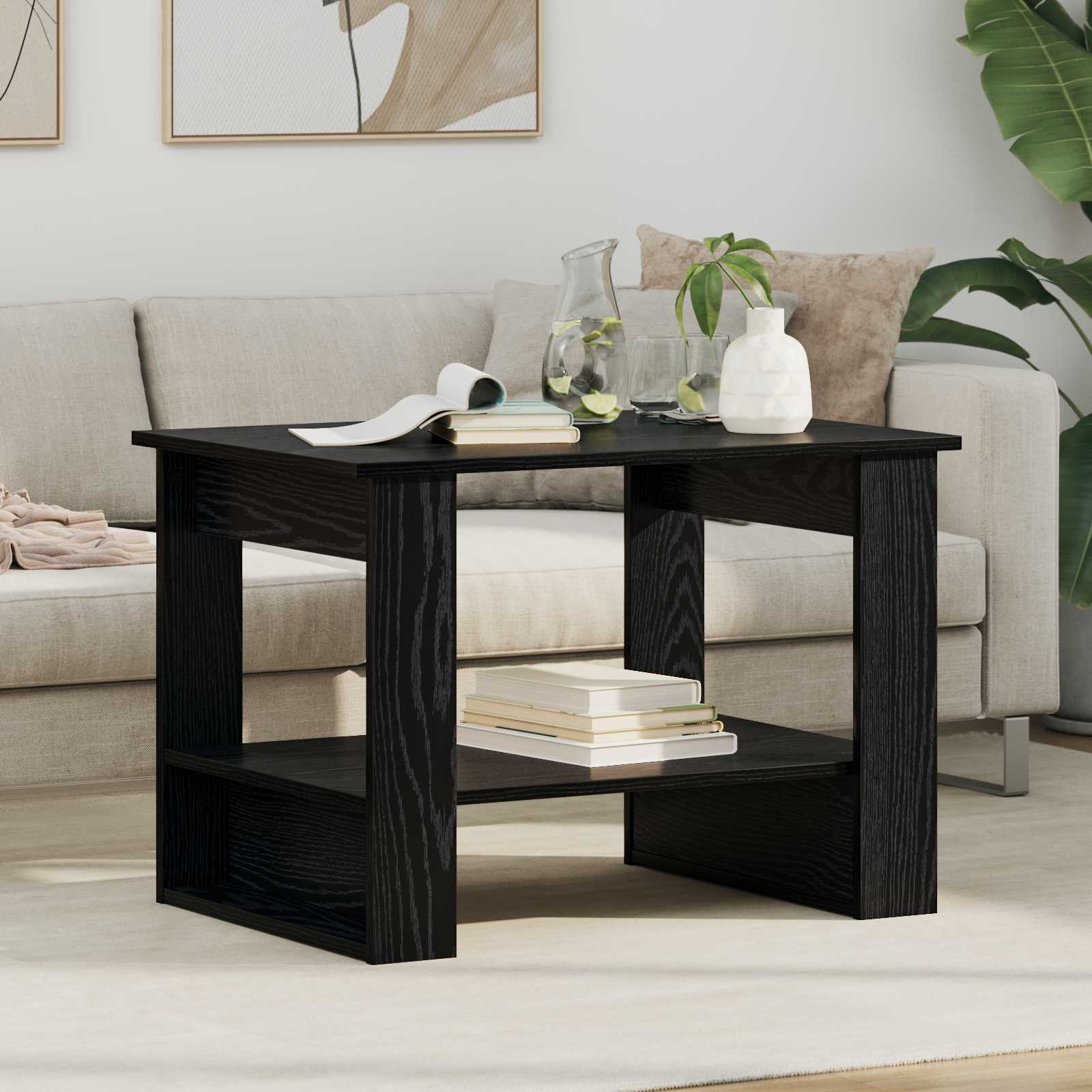 Table basse Chêne noir 72 x 50 x 50 cm Bois d'ingénierie - XIOS