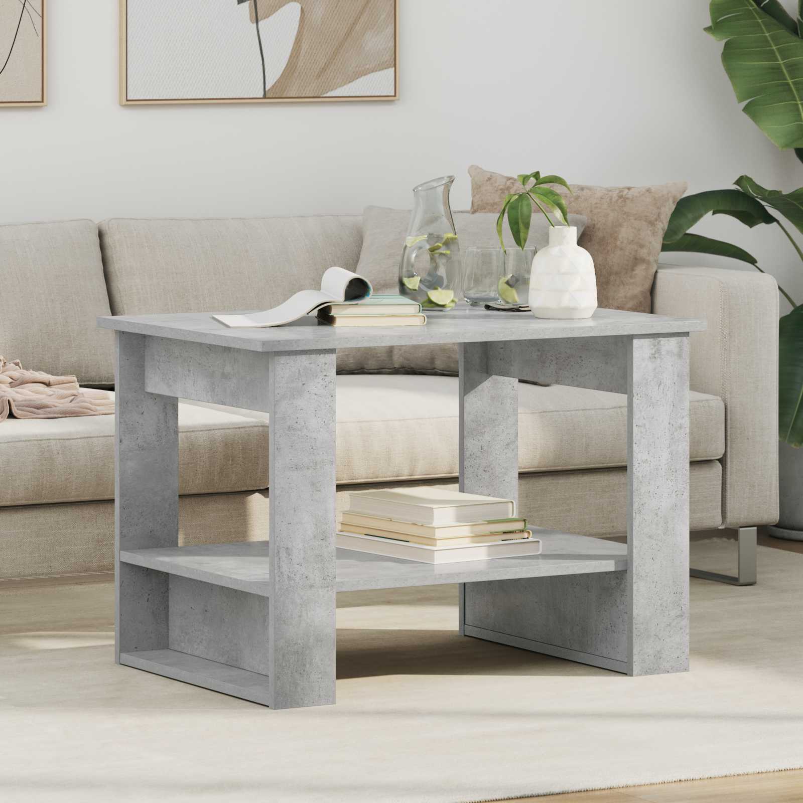 Table basse Gris béton 72 x 50 x 50 cm Bois d'ingénierie - XIOS