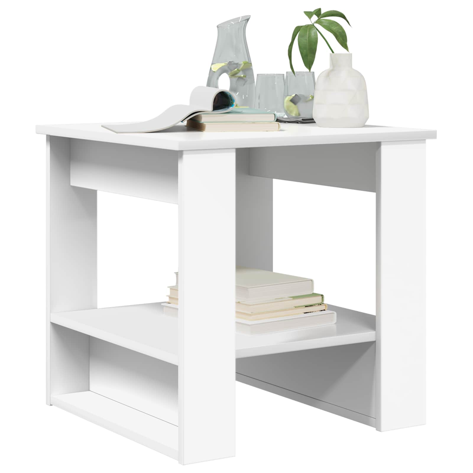 Table basse Blanc 51 x 50 x 50 cm Bois d'ingénierie - XIOS