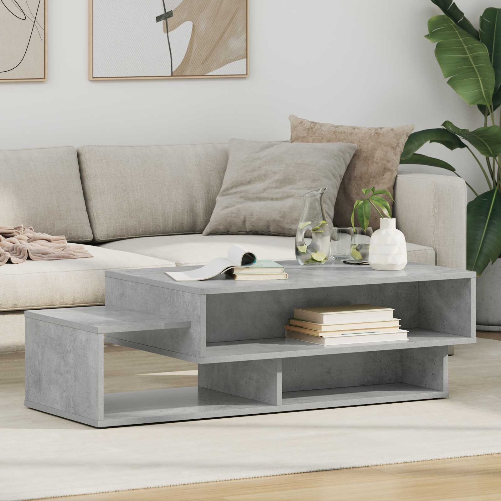 Table basse Gris béton 105 x 50 x 32,5 cm Bois d'ingénierie - XIOS