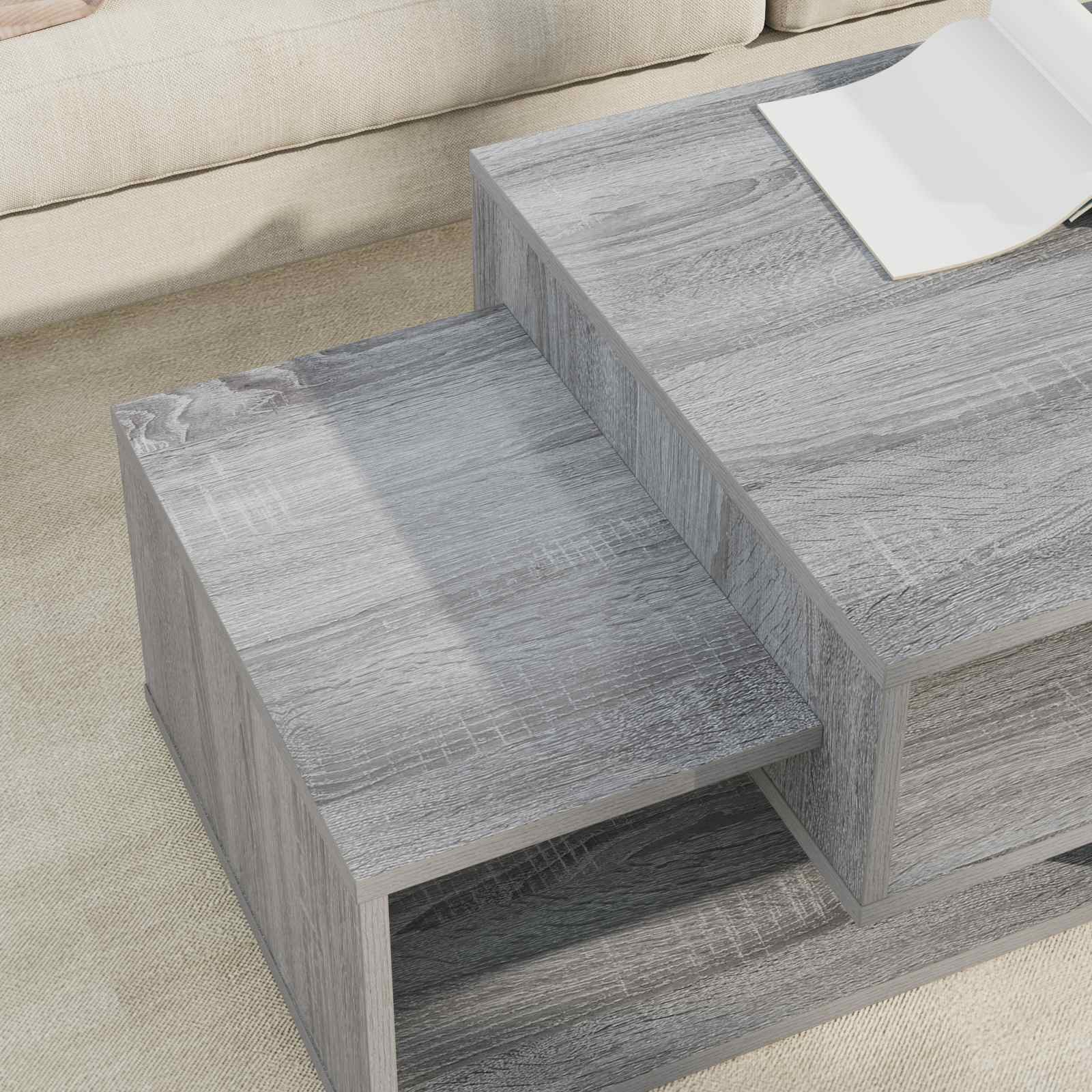 Table basse Gris Sonoma 105 x 50 x 32,5 cm Bois d'ingénierie - XIOS