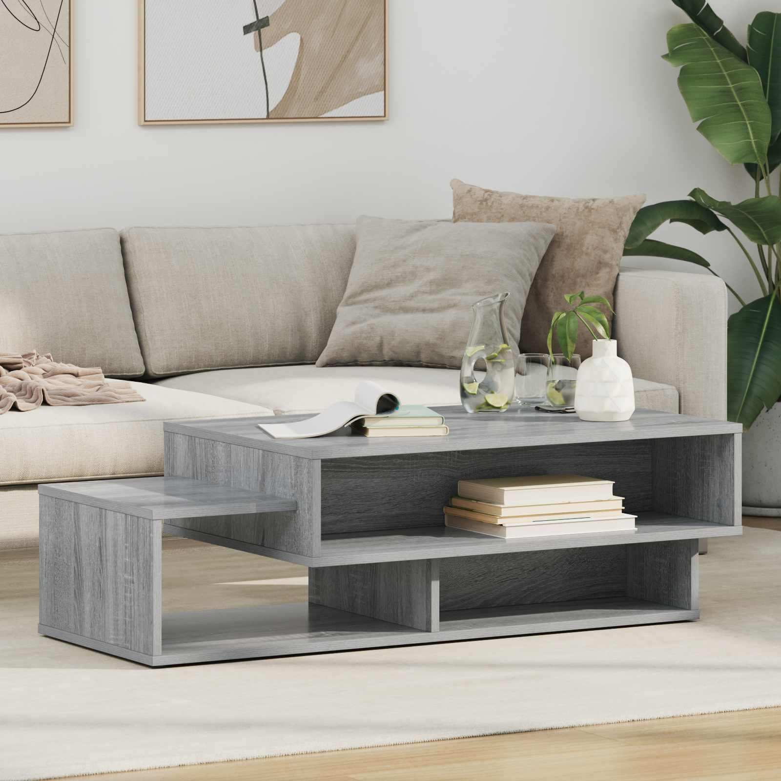 Table basse Gris Sonoma 105 x 50 x 32,5 cm Bois d'ingénierie - XIOS