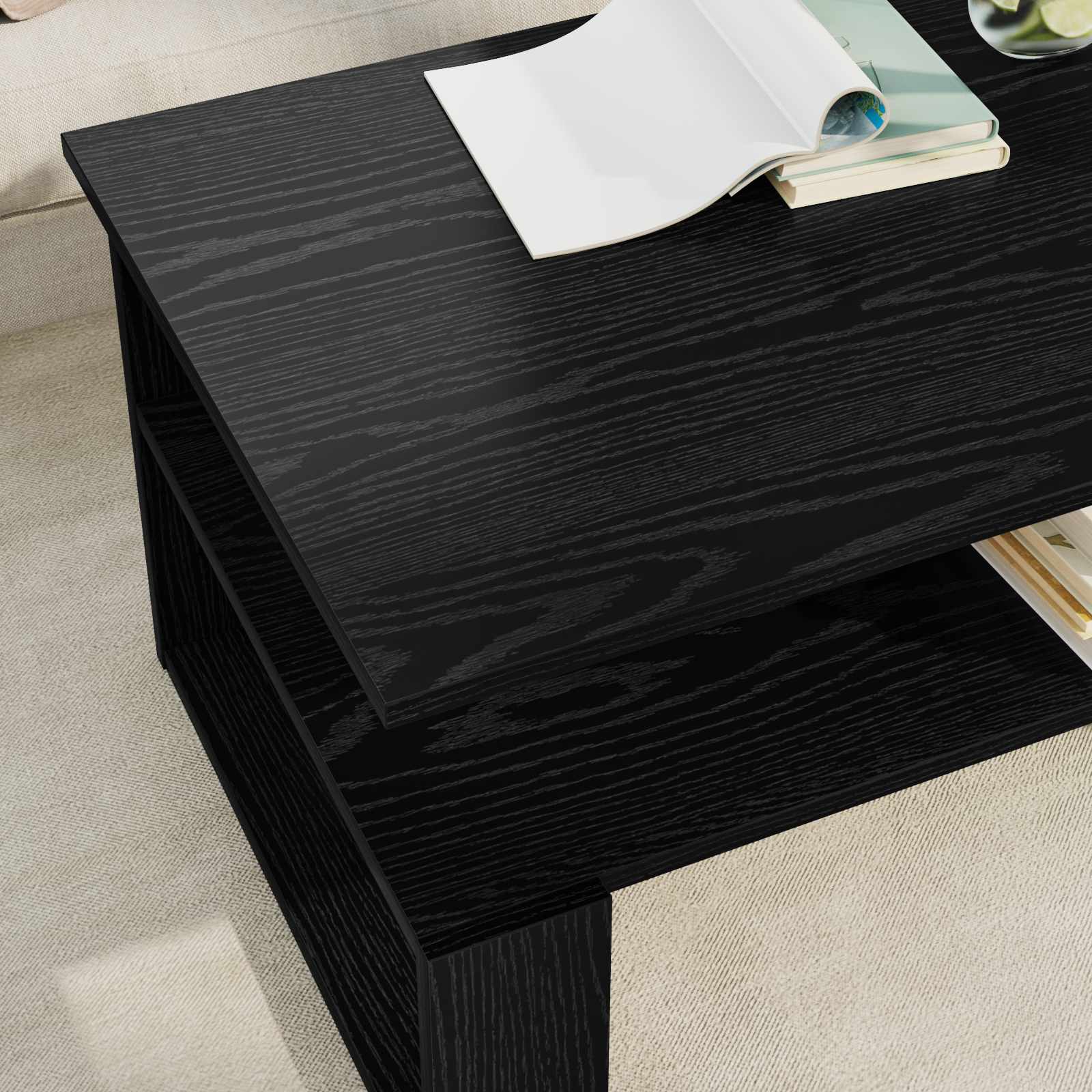 Table basse Chêne noir 90 x 50 x 40 cm Bois d'ingénierie - XIOS