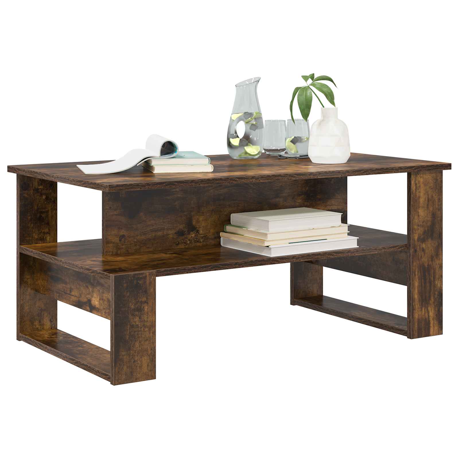 Table basse Chêne fumé 90 x 50 x 40 cm Bois d'ingénierie - XIOS