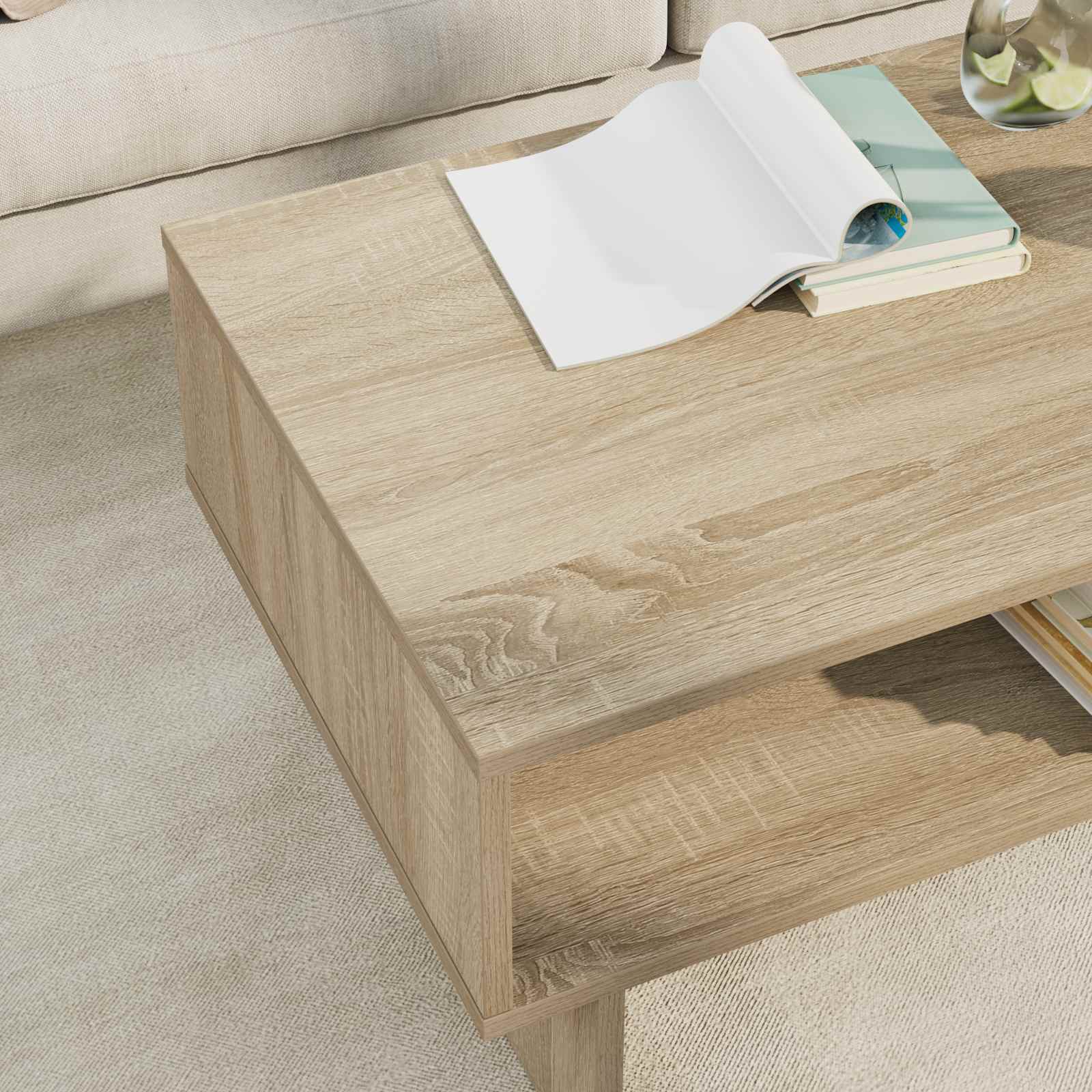 Table basse Chêne Sonoma 80 x 46 x 35 cm Bois d'ingénierie - XIOS