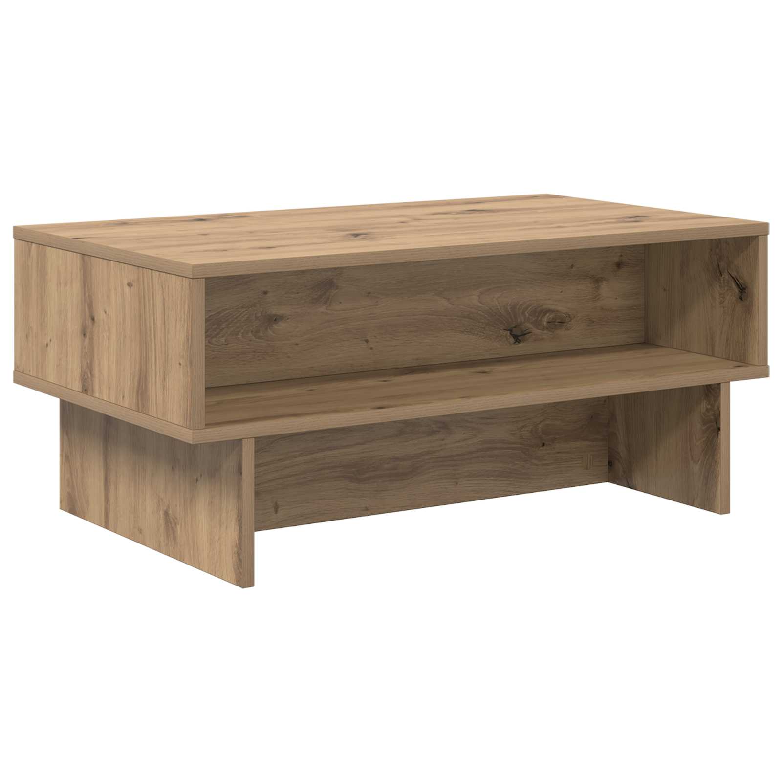Table basse Chêne artisanal 80 x 46 x 35 cm Bois d'ingénierie - XIOS