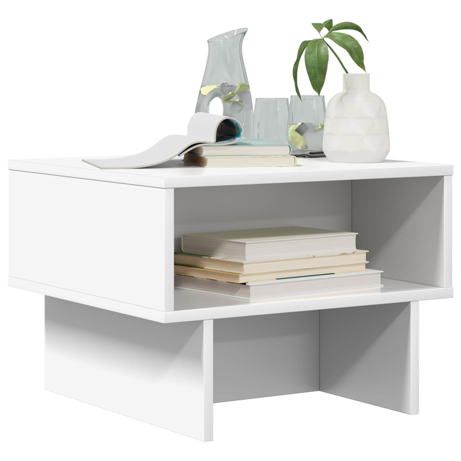 Table basse Blanc 48 x 46 x 35 cm Bois d'ingénierie - XIOS