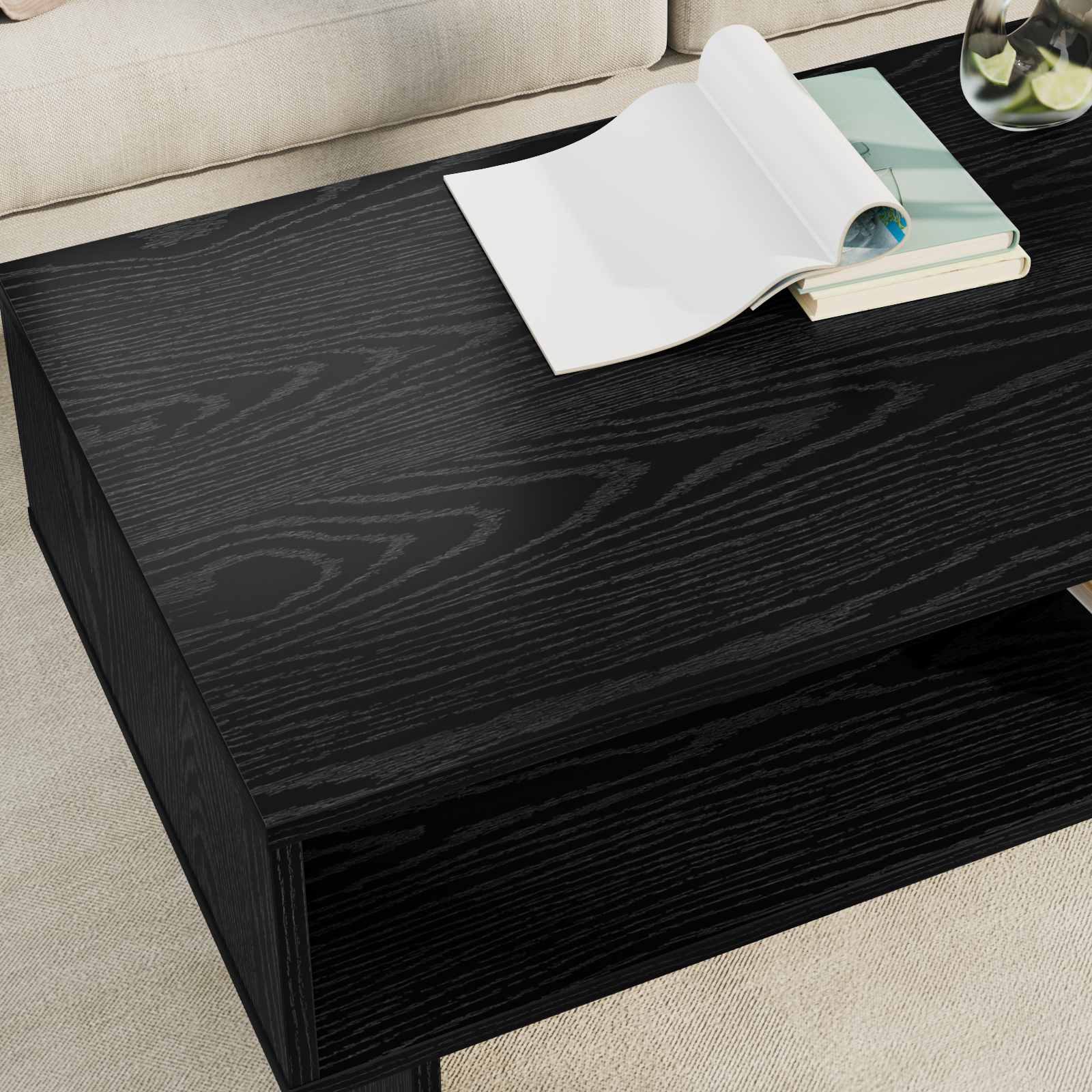 Table basse Chêne noir 100 x 46 x 35 cm Bois d'ingénierie - XIOS