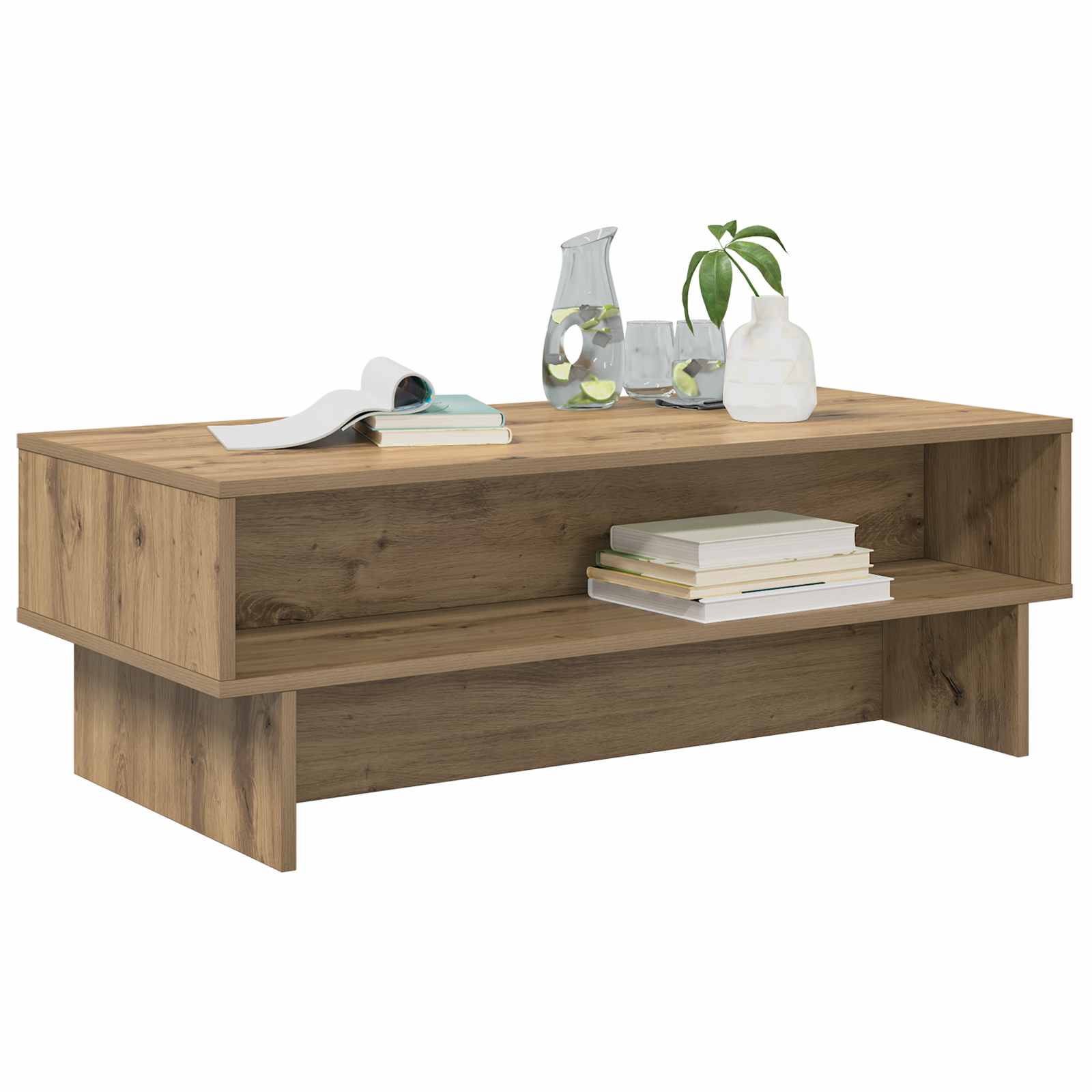 Table basse Chêne artisanal 100 x 46 x 35 cm Bois d'ingénierie - XIOS