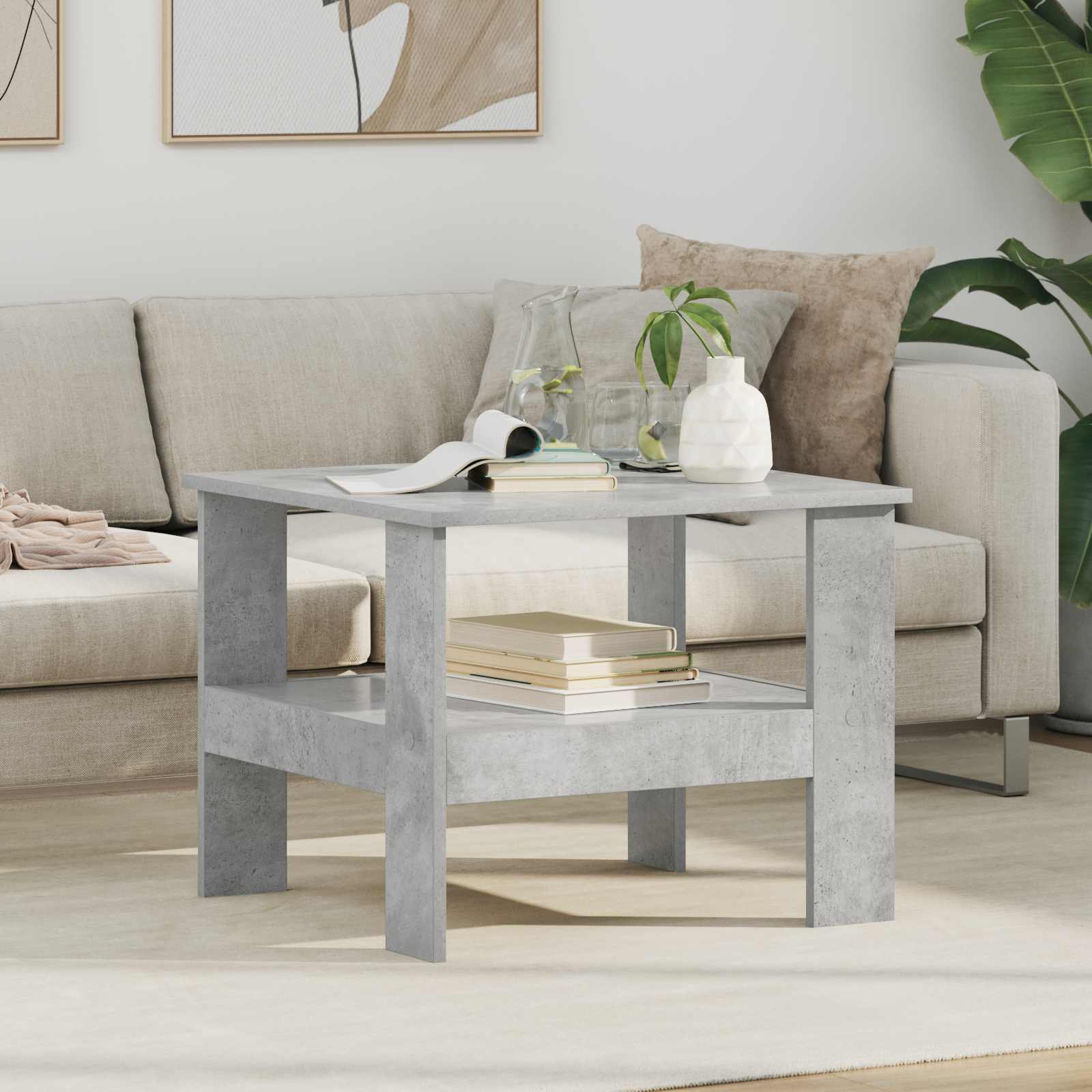 Table basse Gris béton 57 x 55 x 45 cm Bois d'ingénierie - XIOS