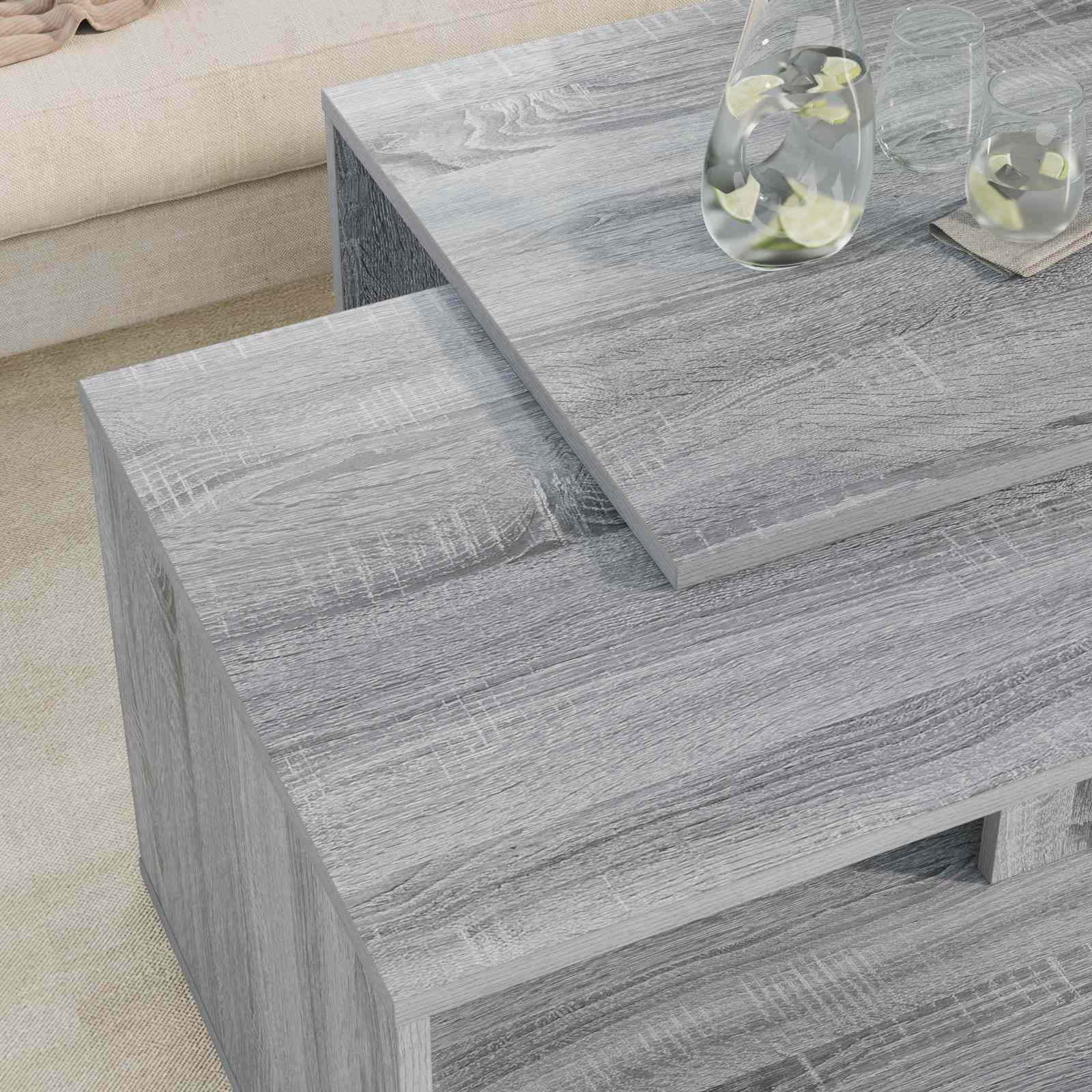Ensemble de tables basses 2 pcs Gris Sonoma Bois d'ingénierie - XIOS