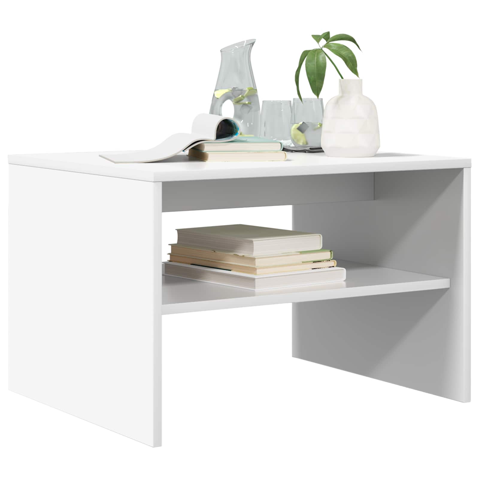 Table basse Blanc 60 x 50 x 40 cm Bois d'ingénierie - XIOS