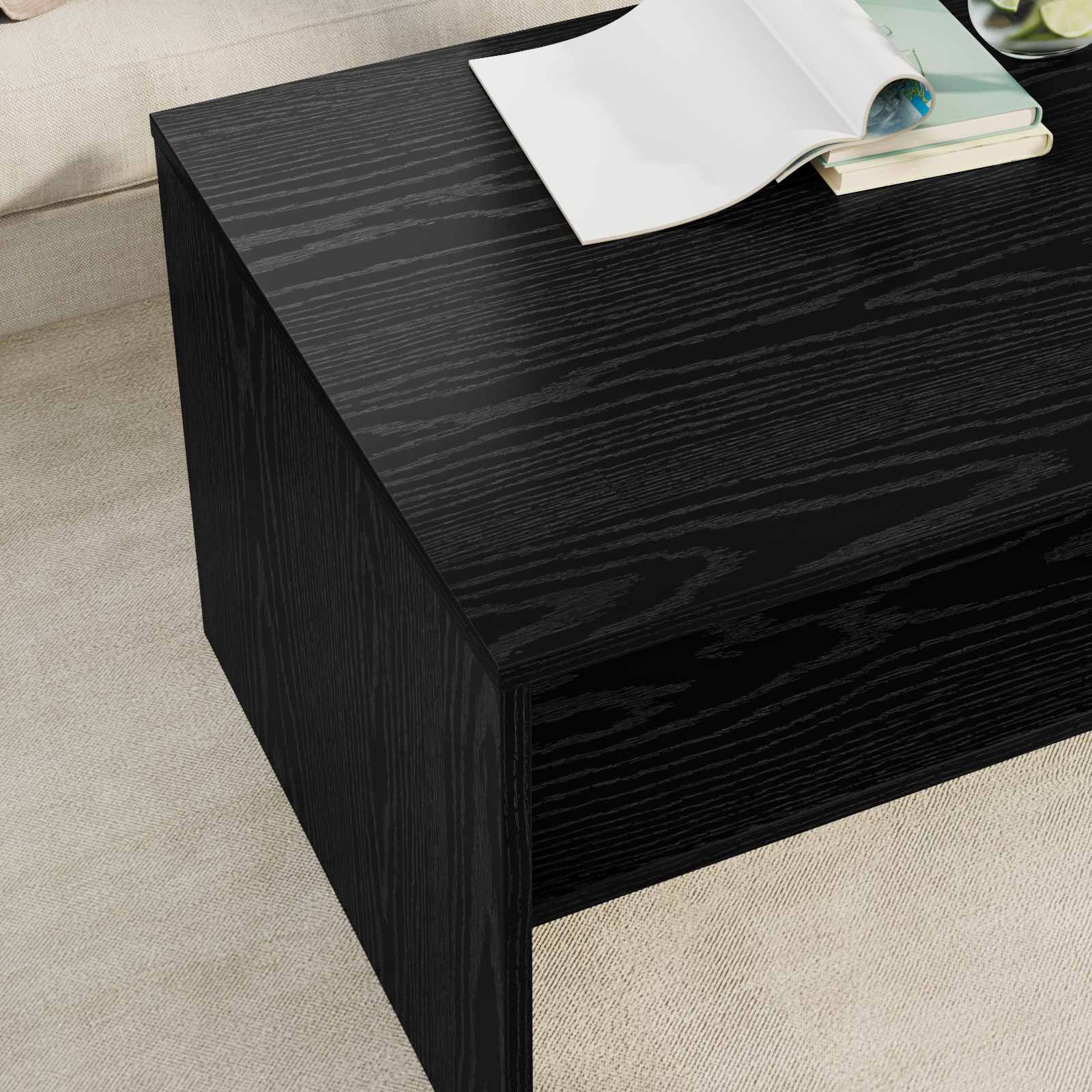 Table basse Chêne noir 80 x 50 x 40 cm Bois d'ingénierie - XIOS