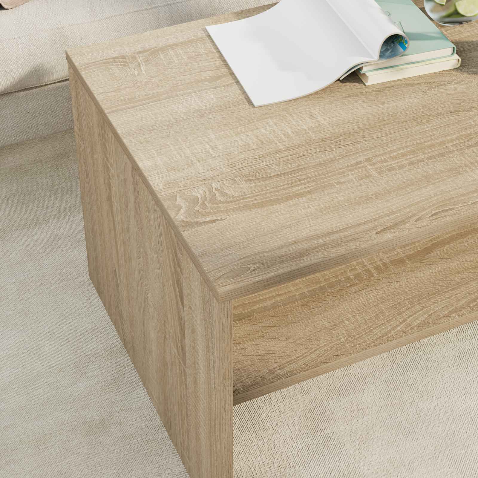 Table basse Chêne Sonoma 80 x 50 x 40 cm Bois d'ingénierie - XIOS