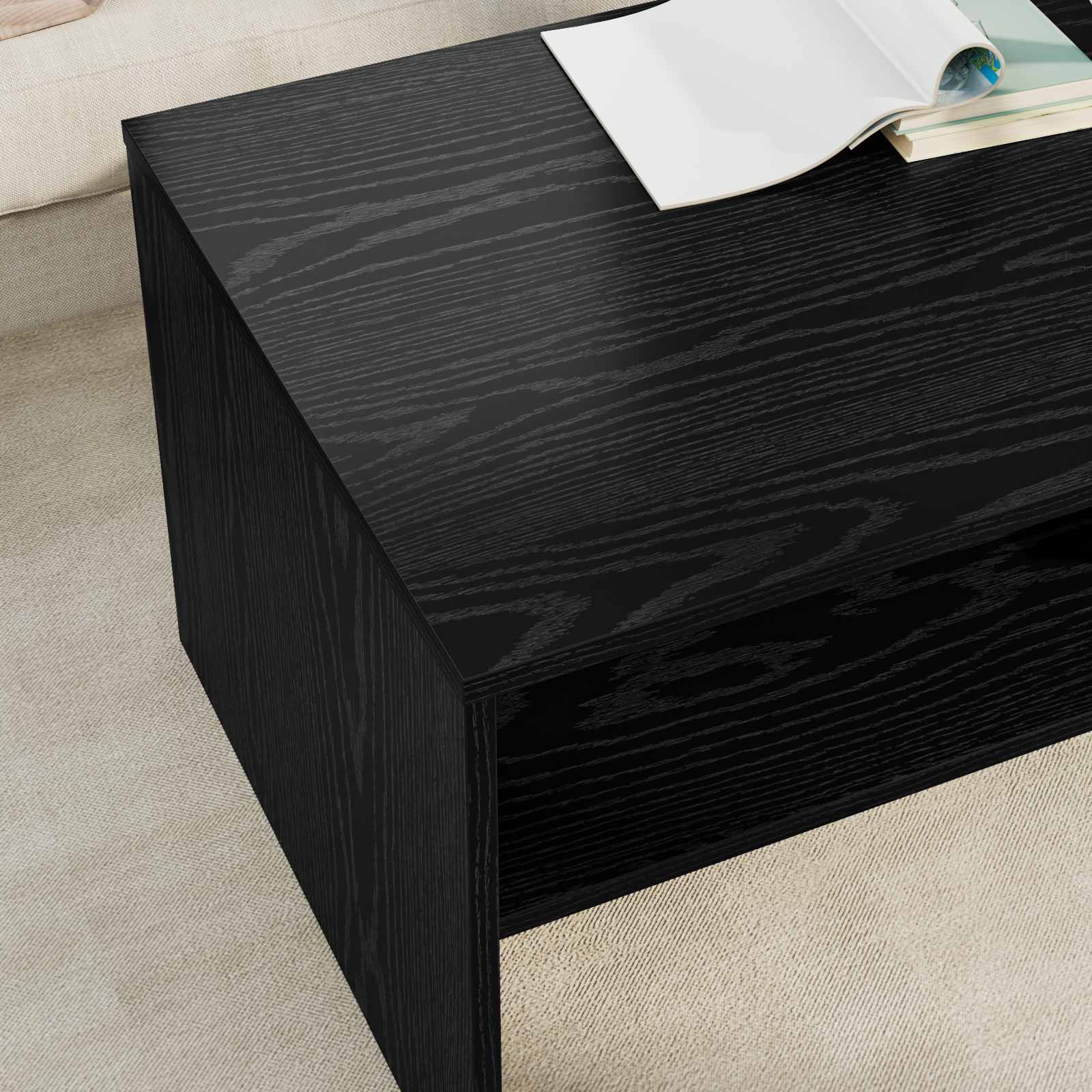Table basse Chêne noir 100 x 50 x 40 cm Bois d'ingénierie - XIOS