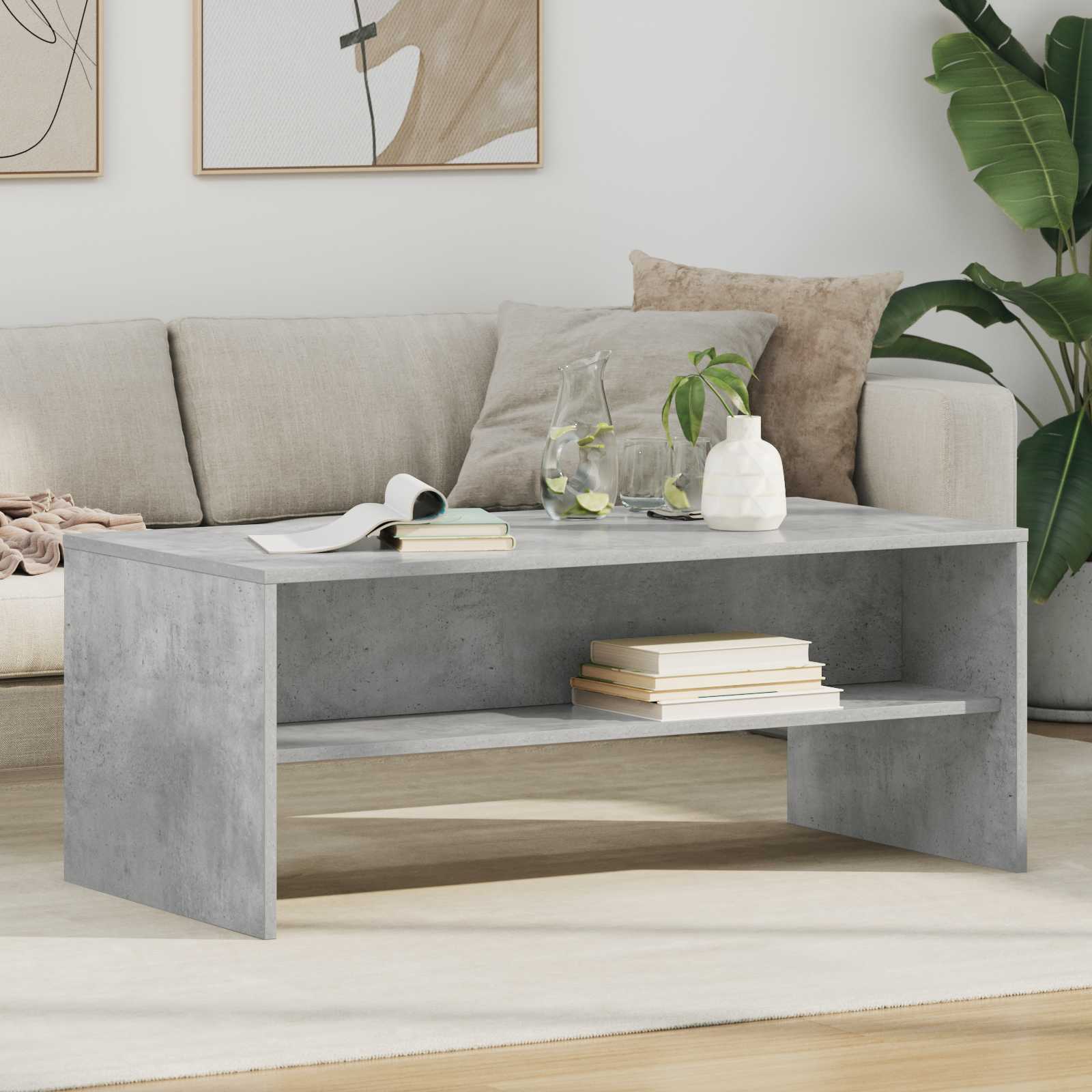 Table basse Gris béton 100 x 50 x 40 cm Bois d'ingénierie - XIOS