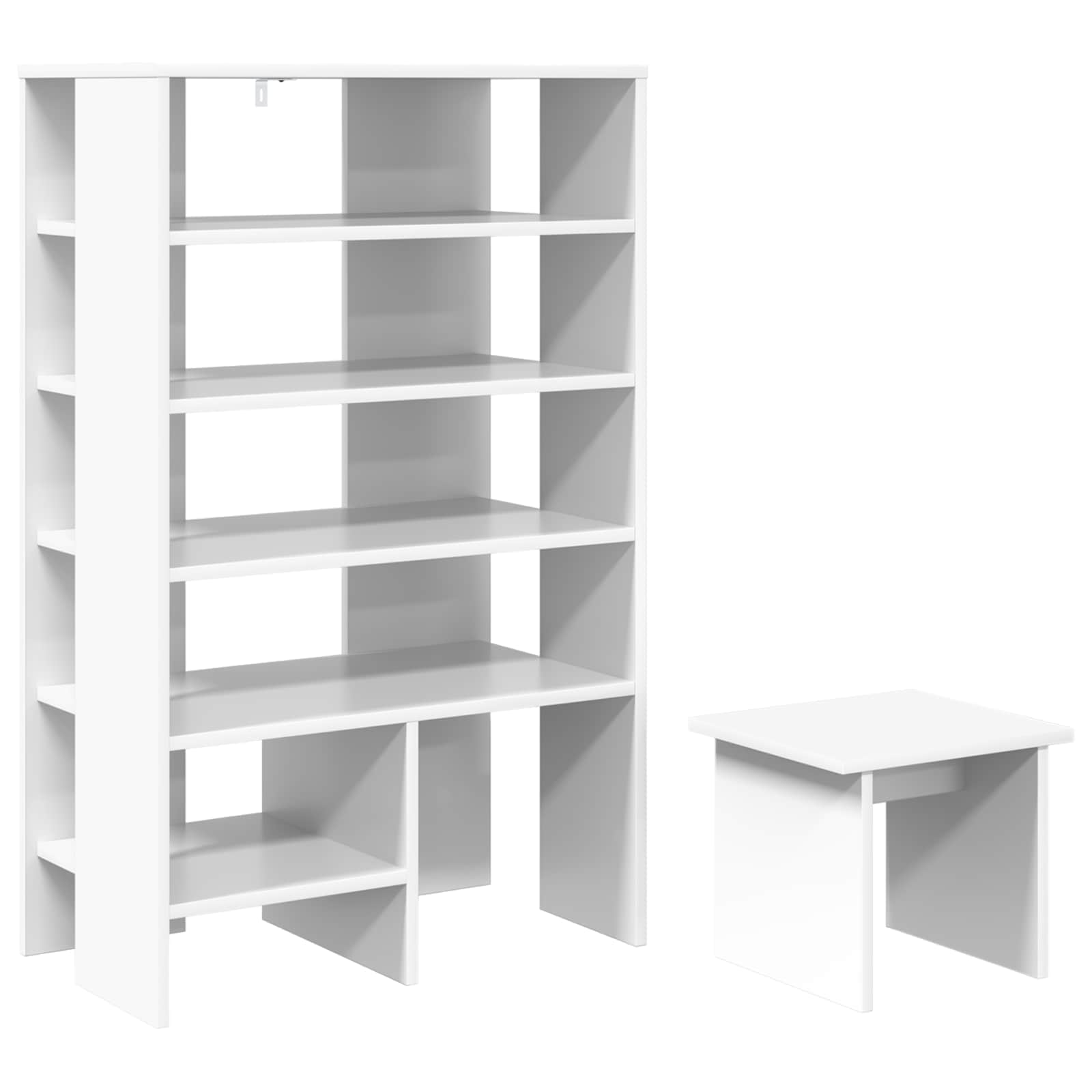 Cabinet à chaussures avec étagère 2 pcs Blanc Bois d'ingénierie - XIOS