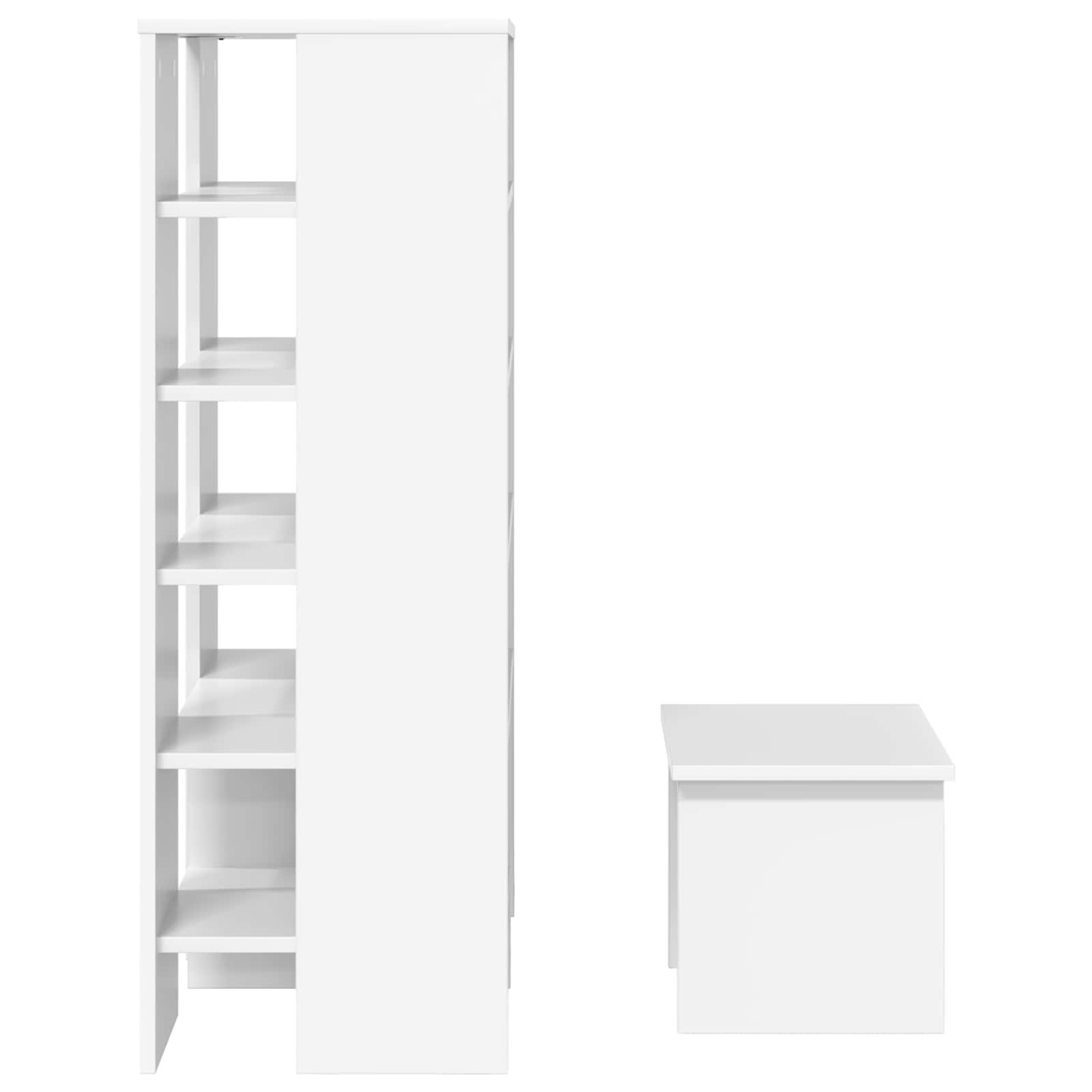 Cabinet à chaussures avec étagère 2 pcs Blanc Bois d'ingénierie - XIOS