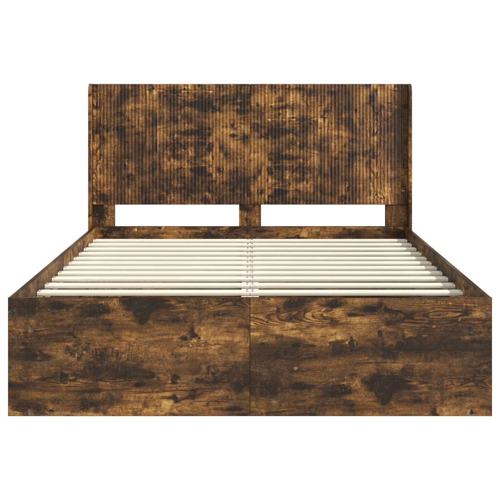 Cadre de lit avec rangement et tête de lit Chêne fumé - XIOS