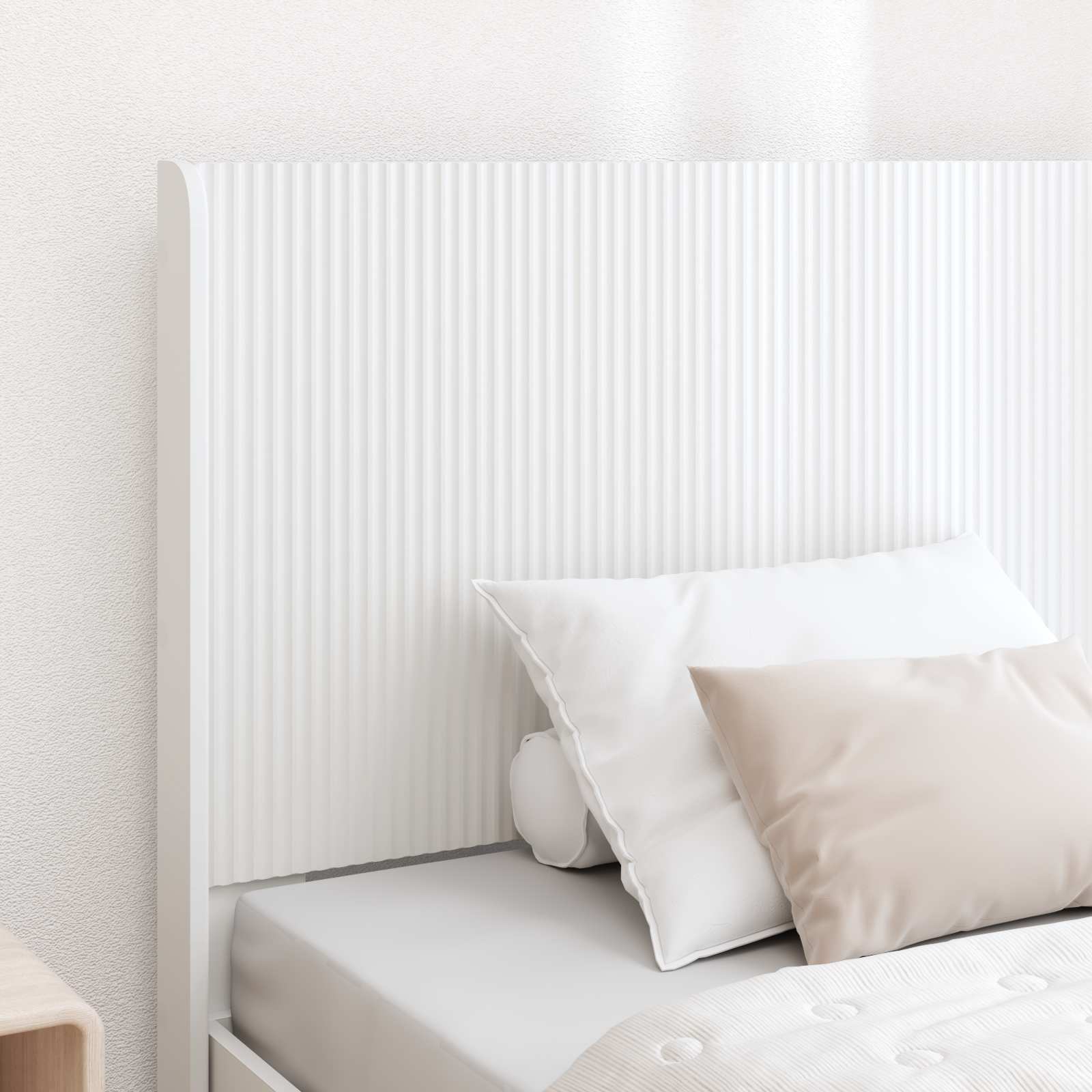 Cadre de lit avec rangement et tête de lit Blanc 100 x 200 cm - XIOS