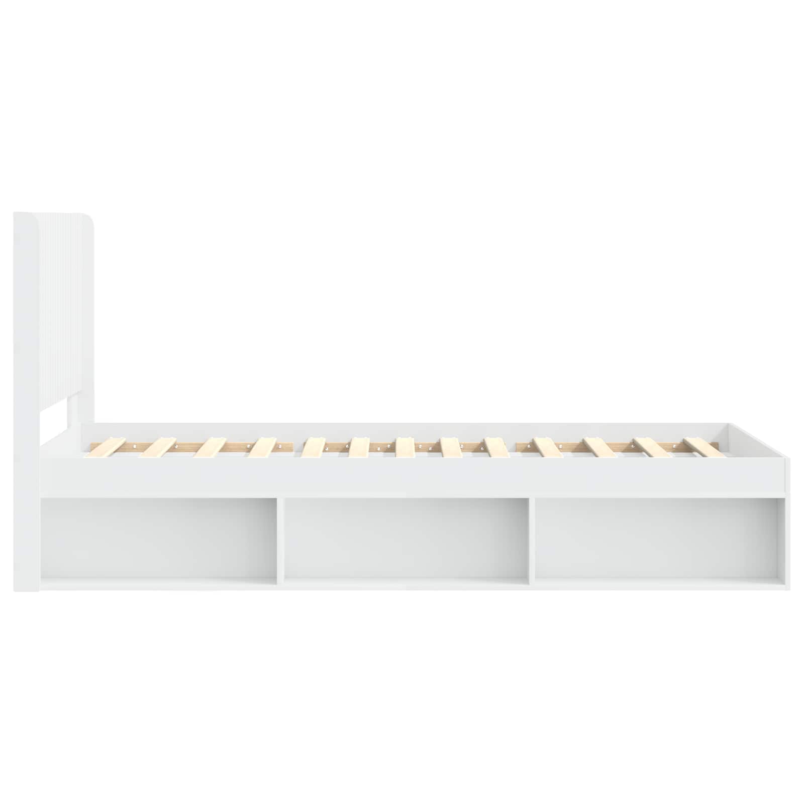 Cadre de lit avec rangement et tête de lit Blanc 100 x 200 cm - XIOS