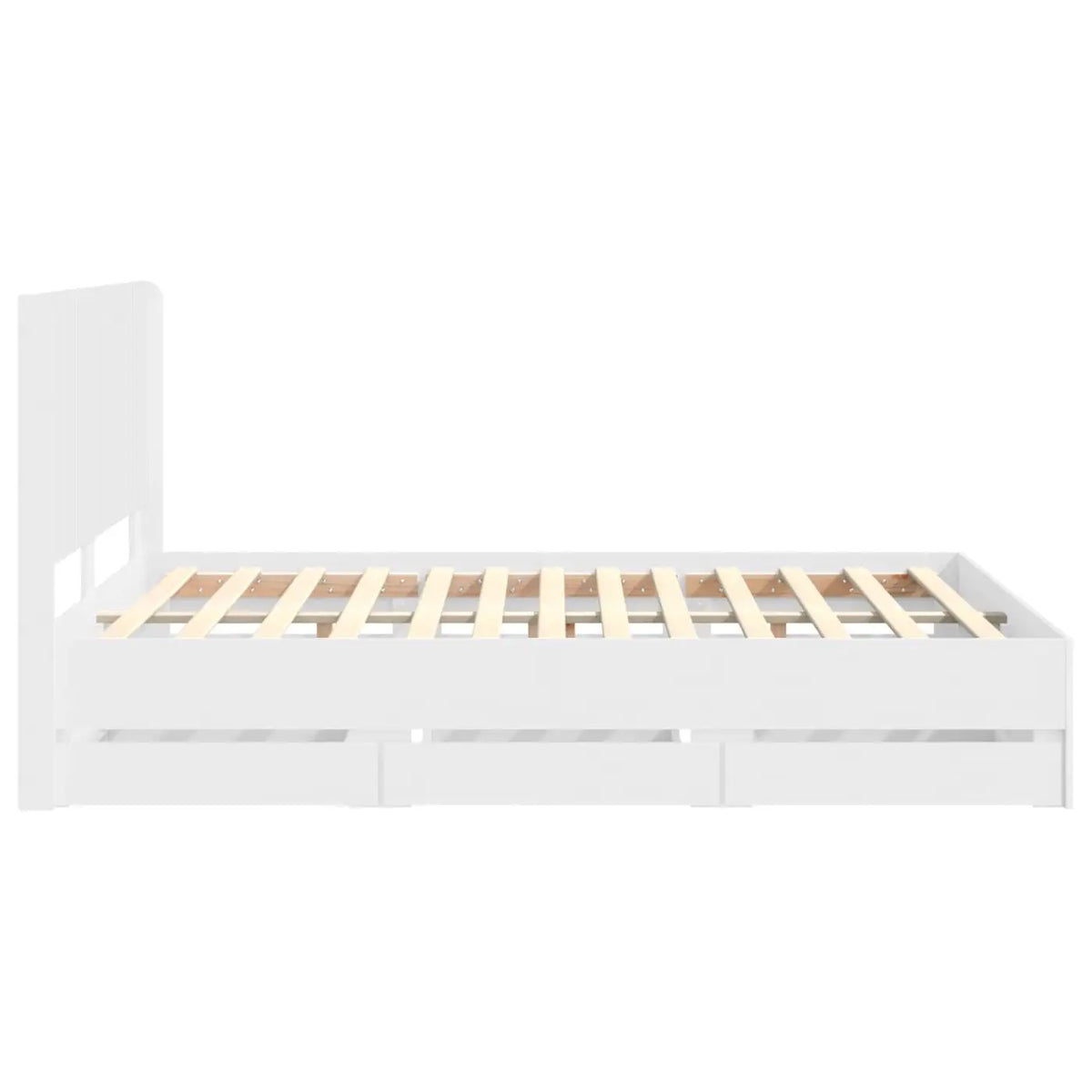 Cadre de lit avec rangement et tête de lit Blanc 140 x 190 cm - XIOS