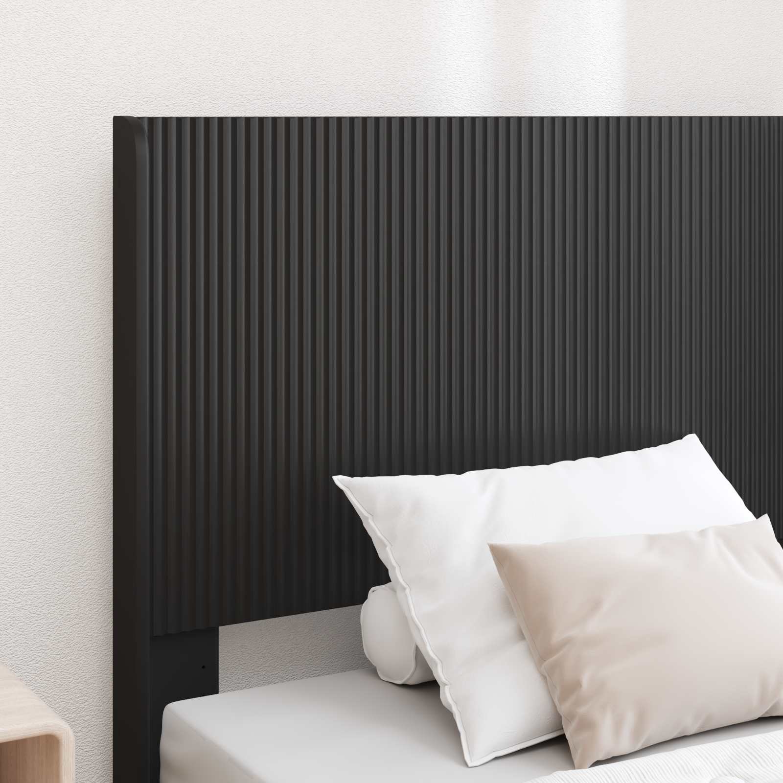 Cadre de lit avec rangement et tête de lit Noir 90 x 190 cm - XIOS