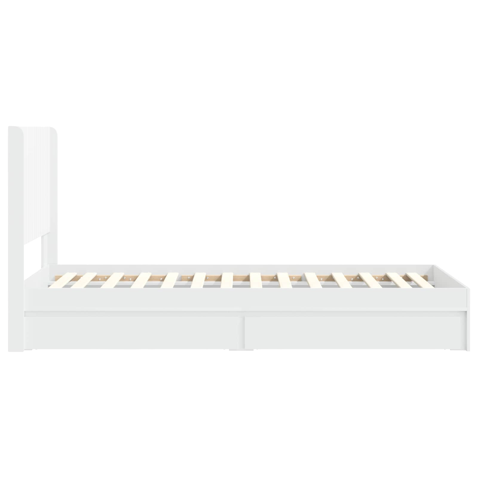 Cadre de lit avec rangement et tête de lit Blanc 75 x 190 cm - XIOS