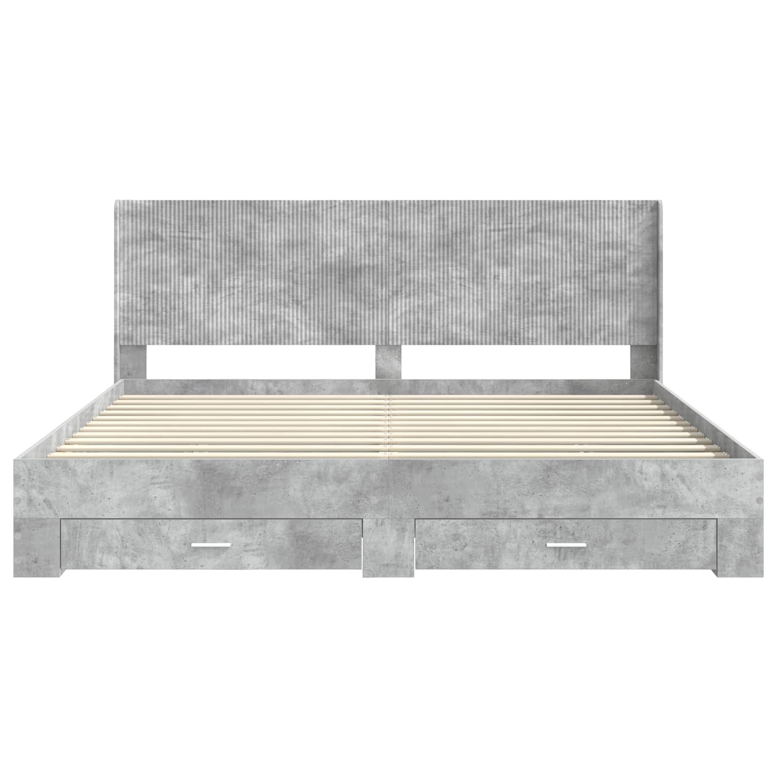 Cadre de lit avec rangement et tête de lit Gris béton - XIOS