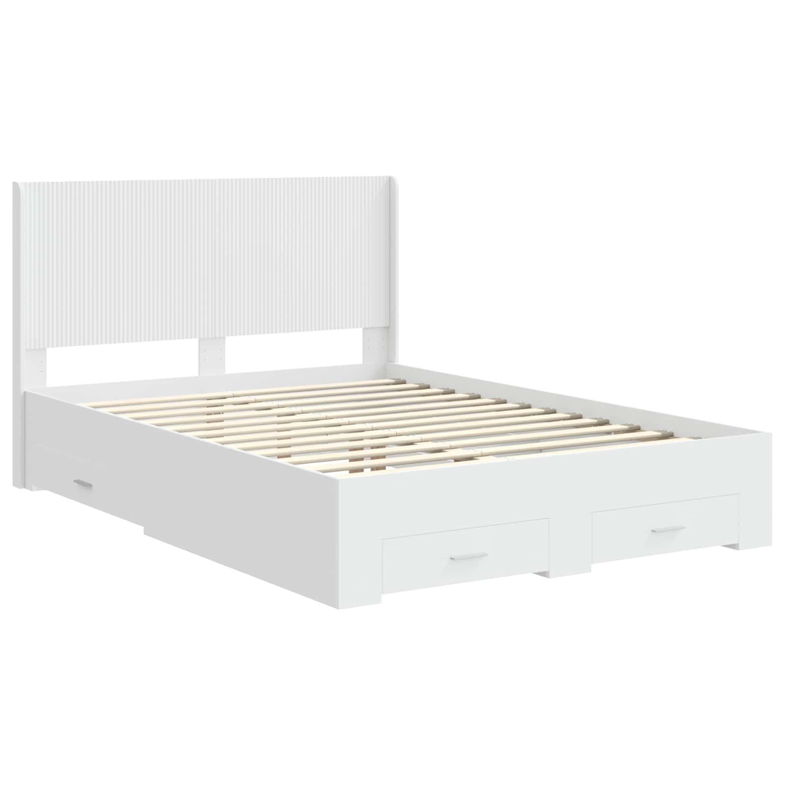 Cadre de lit avec rangement et tête de lit Blanc