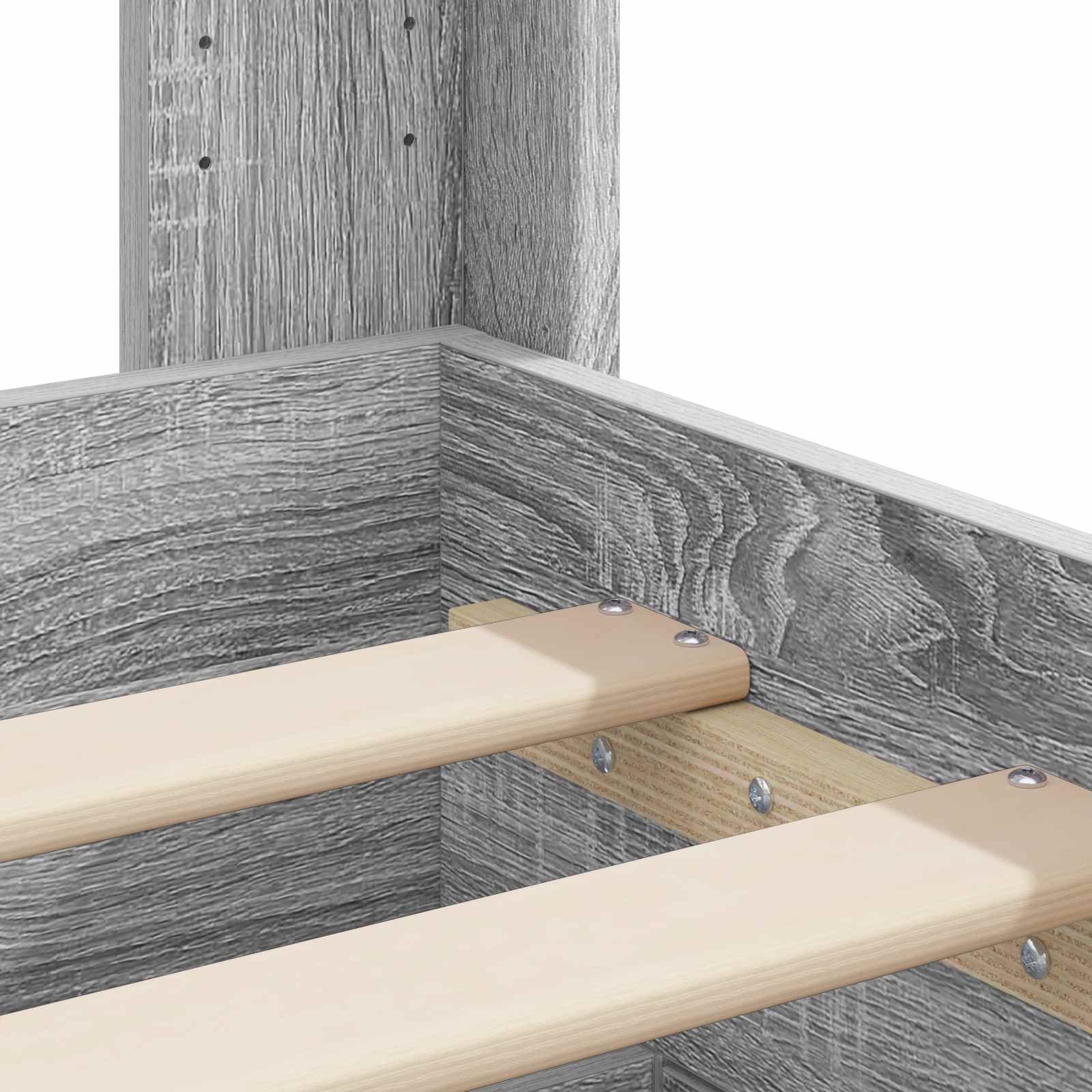 Cadre de lit avec rangement et tête de lit Sonoma gris - XIOS