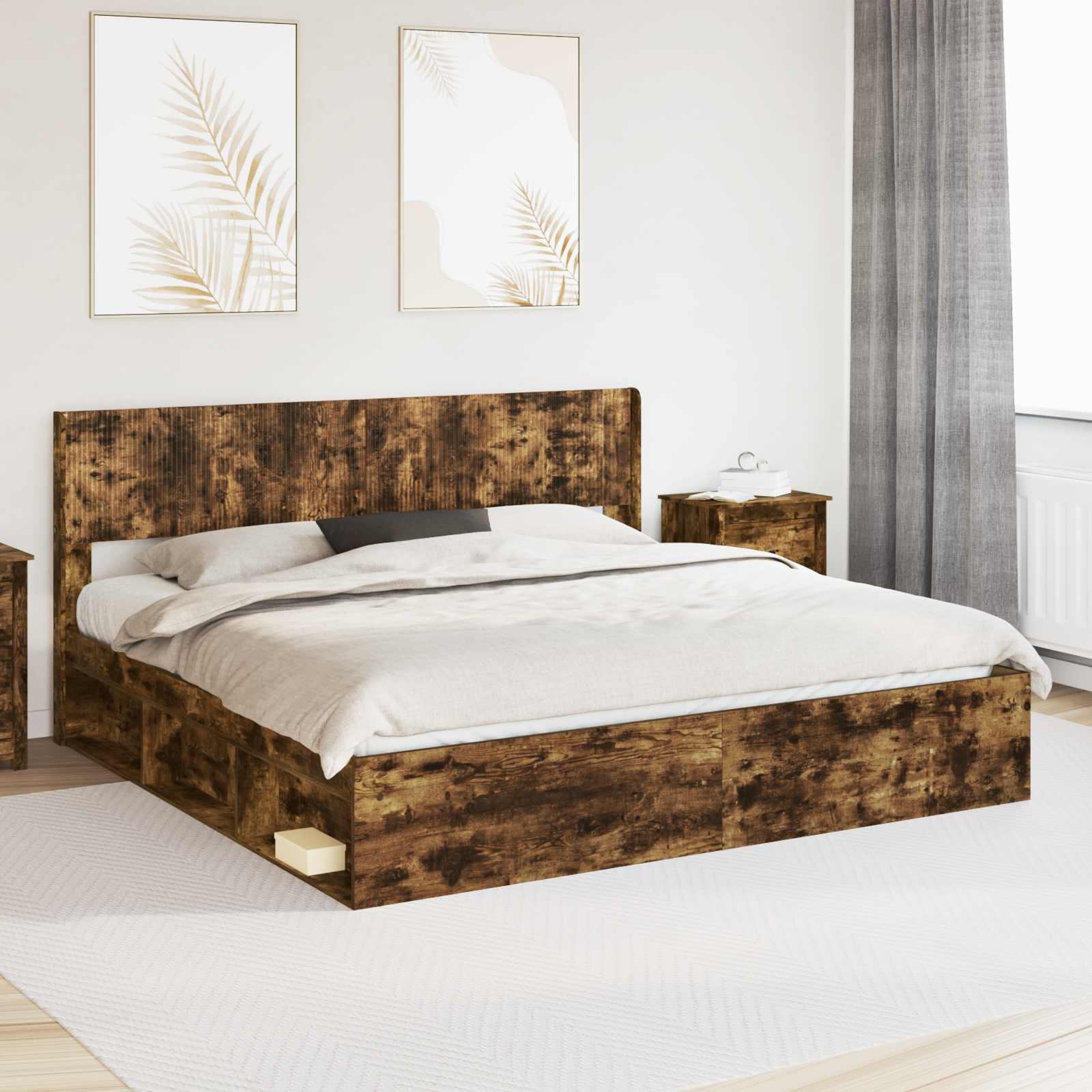 Cadre de lit avec rangement et tête de lit 3 pcs - XIOS