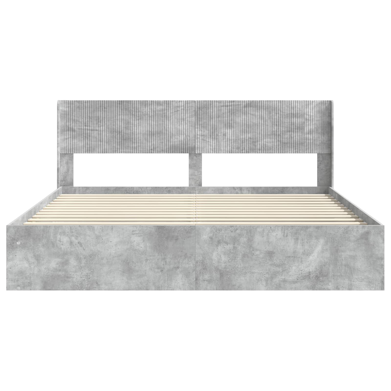 Cadre de lit avec rangement et tête de lit Gris béton - XIOS