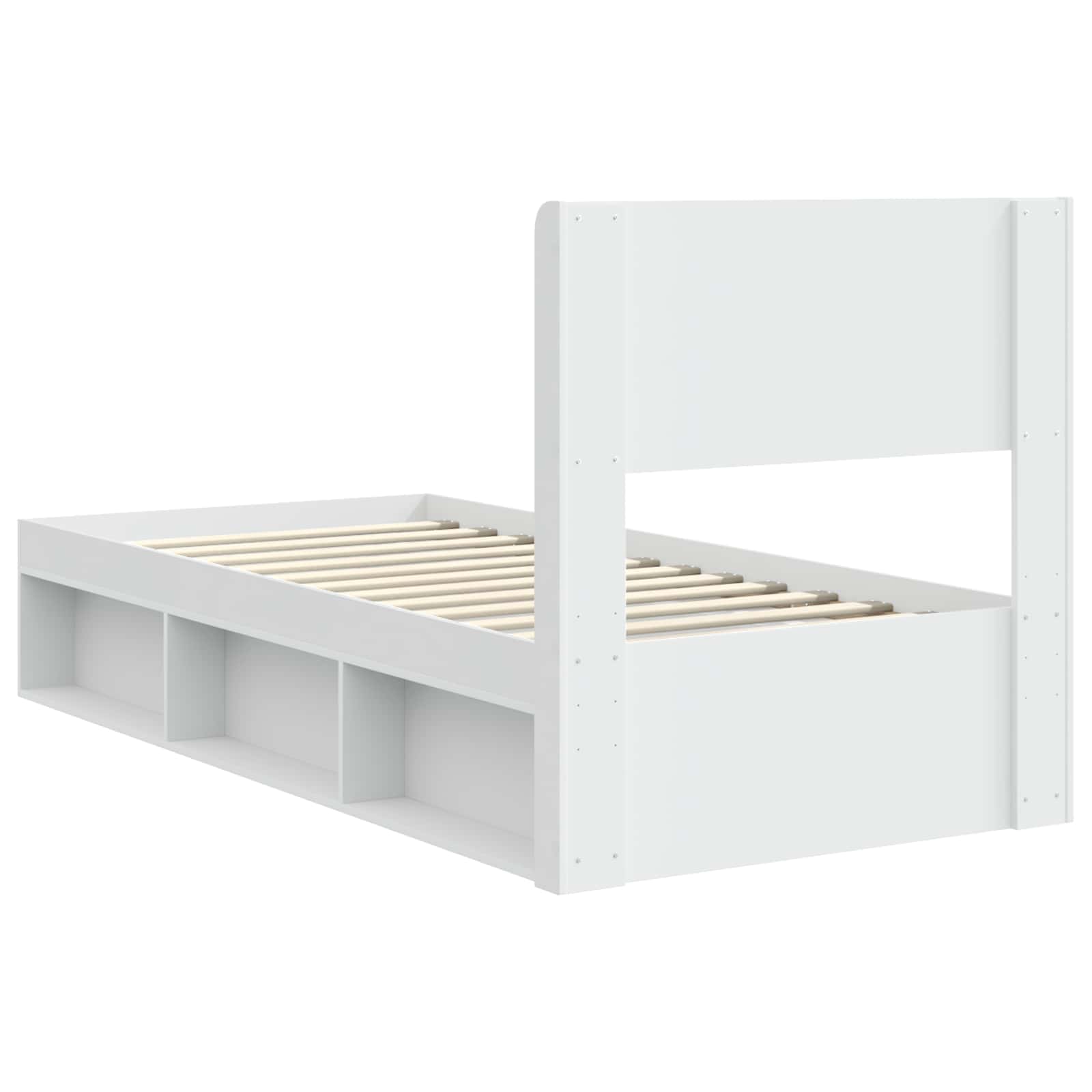 Cadre de lit avec rangement et tête de lit Blanc 75 x 190 cm - XIOS