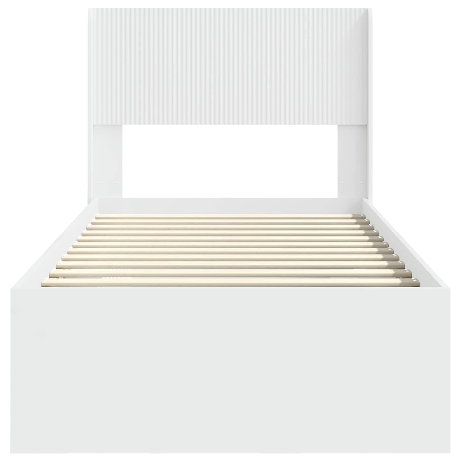 Cadre de lit avec rangement et tête de lit Blanc 75 x 190 cm - XIOS