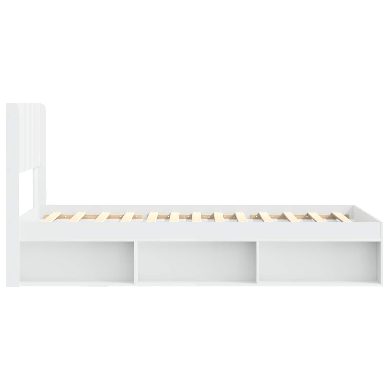 Cadre de lit avec rangement et tête de lit Blanc 75 x 190 cm - XIOS